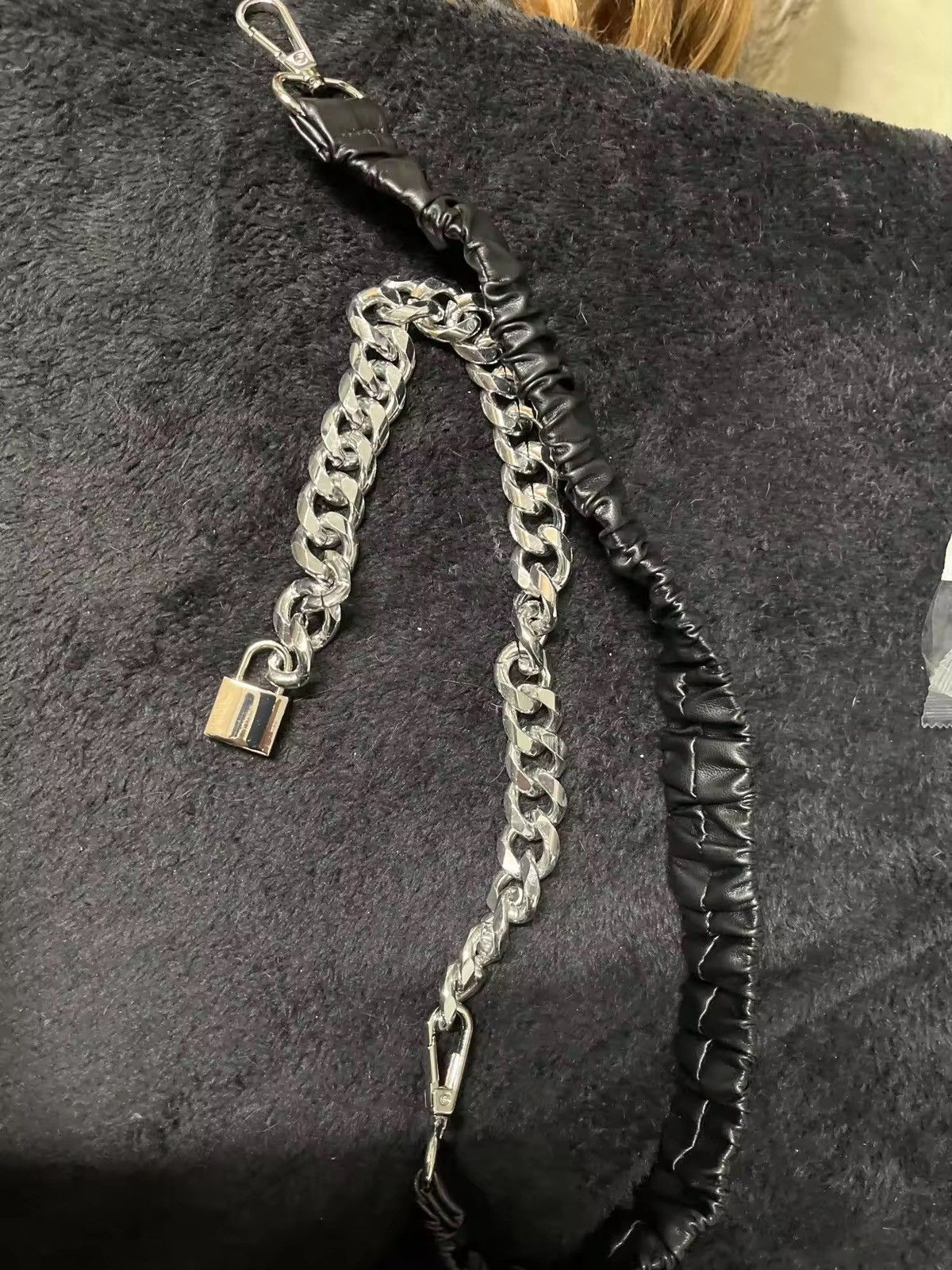 Japanese Brand × Leather Elastic Leather Silver Chain Belt Size ONE SIZE - 6 Thumbnail