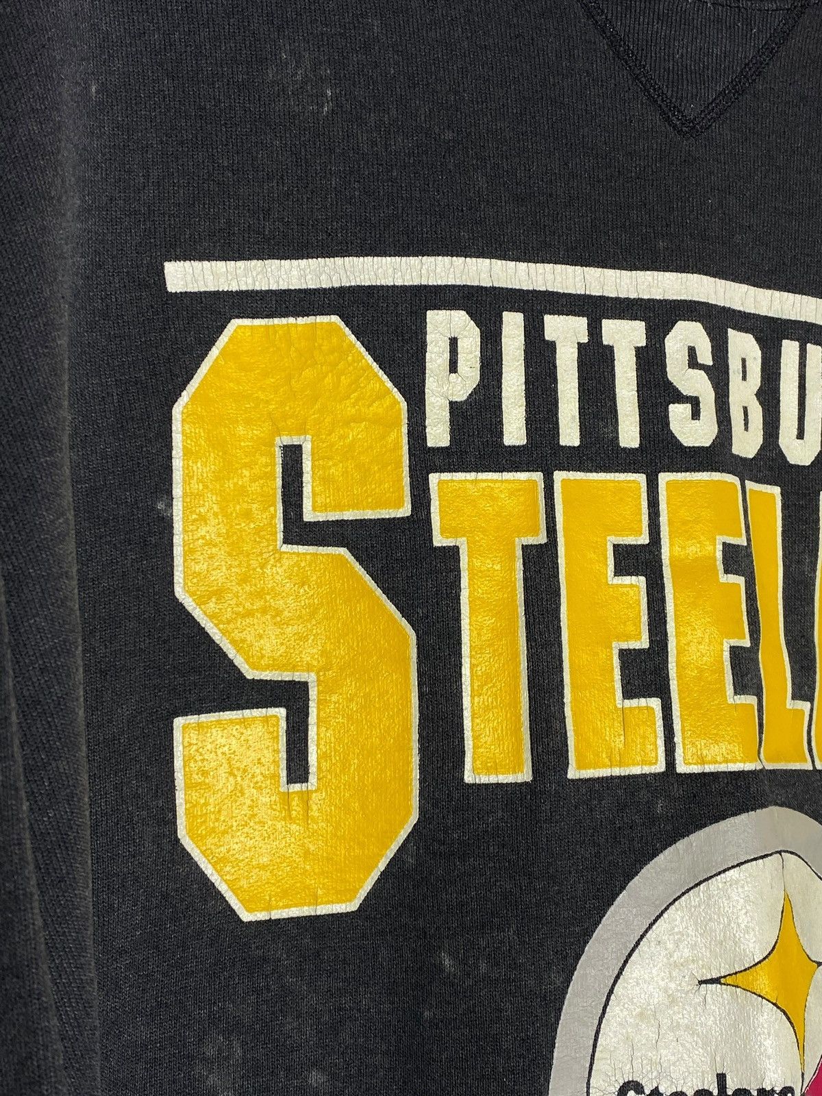 Vintage Vintage 90s Steelers Pittsburgh Distressed Faded Sweatshirt Size US M / EU 48-50 / 2 - 4 Thumbnail