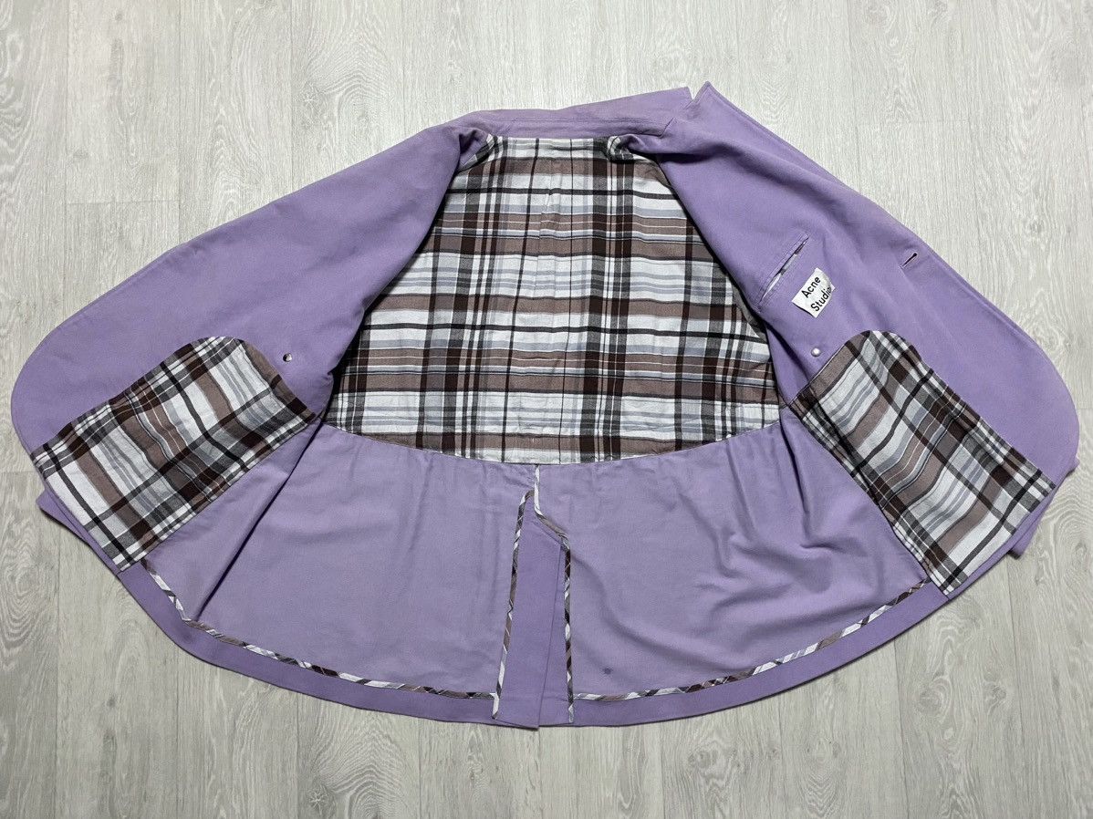 Acne Studios Women’s Oversized Single-breasted Cotton Blazer Light Purple Size ONE SIZE - 4 Thumbnail
