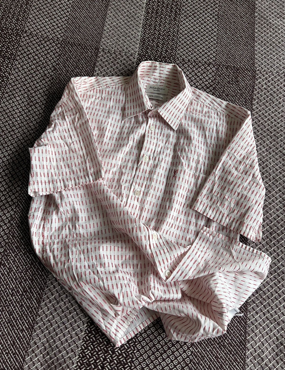 Yves Saint Laurent Yves Saint Laurent Luxury Short Sleeve Monogram Shirt Size L Size US L / EU 52-54 / 3 - 10 Thumbnail