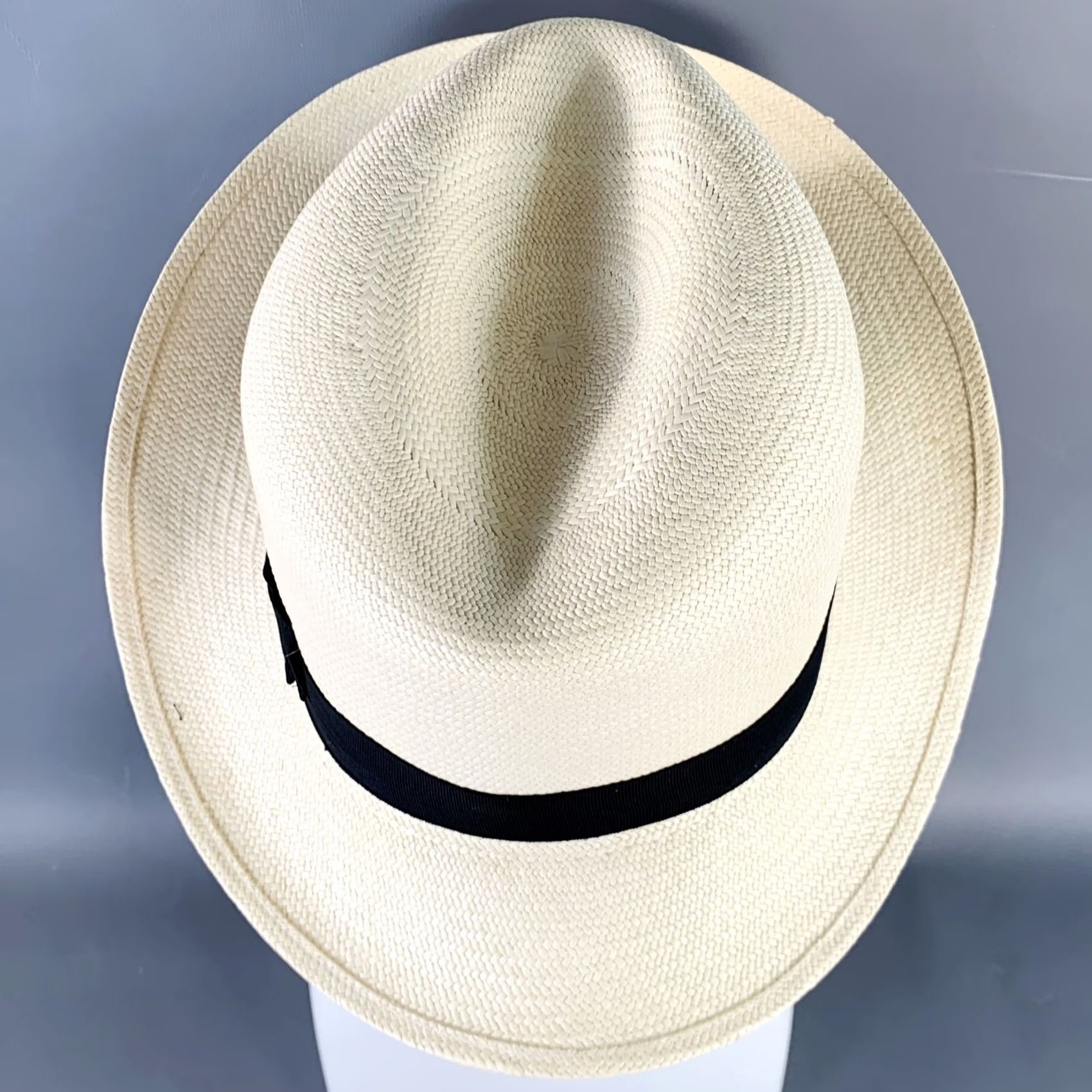 Borsalino BORSALINO Straw Fedora Beige Black Size S Mens Size ONE SIZE - 4 Thumbnail