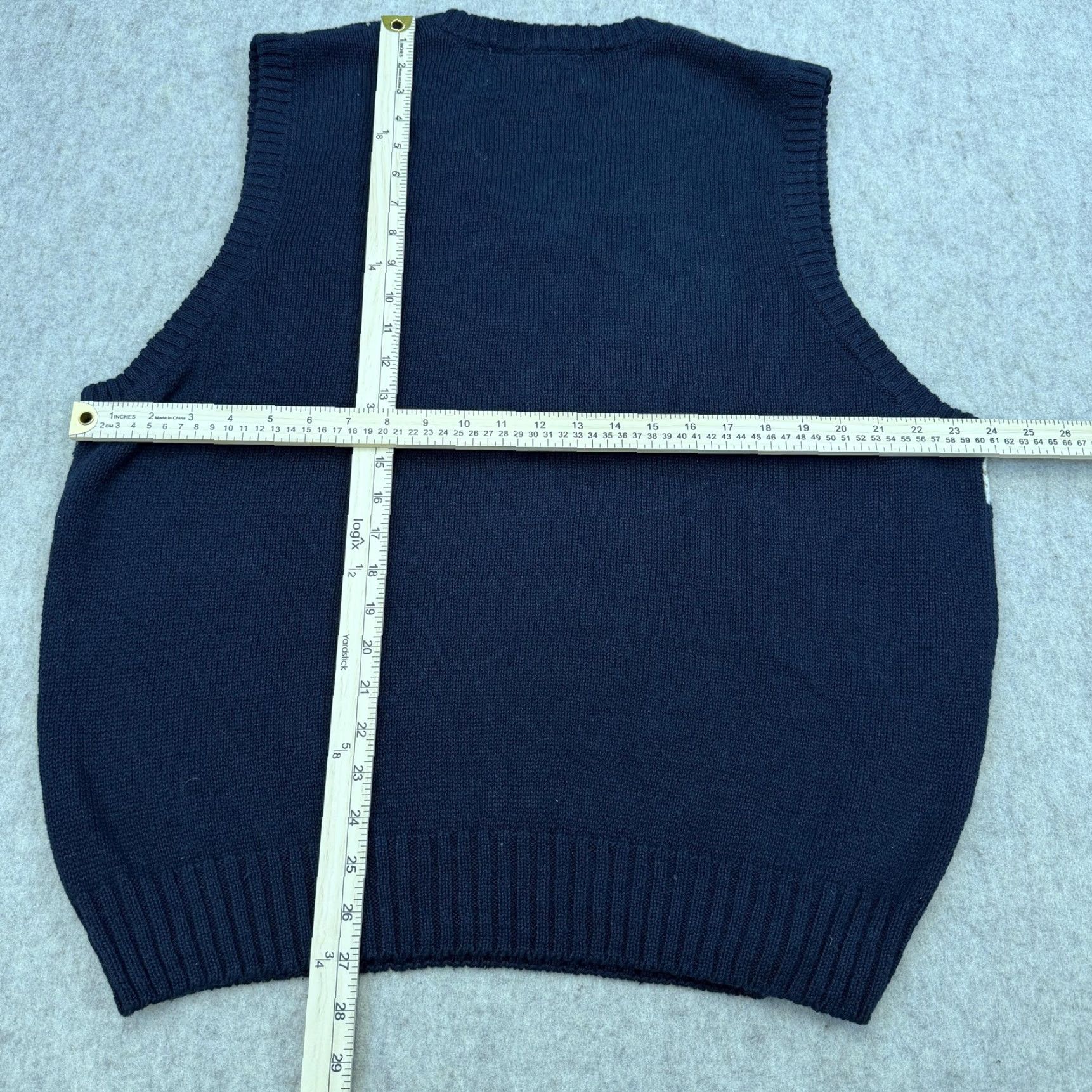 J.Crew Vintage Blue Argyle Knit Sweater Vest - Mens Large Ramie Cotton, V-Neck, Tight-Knit, 90s Preppy, Hong Kong, J.CREW, Ivy Crew, Woolless? Size US L / EU 52-54 / 3 - 5 Thumbnail