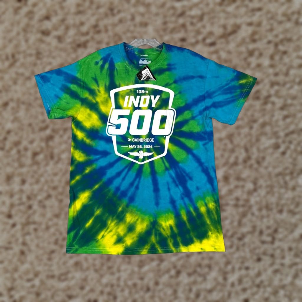Vintage Indycar Shirt Adult Medium Green Blue Tie Dye 108th Indy 500 2024 108th Short Sleeve Legends Global Merchandise T-Shirt Men Size US M / EU 48-50 / 2 - 1 Thumbnail