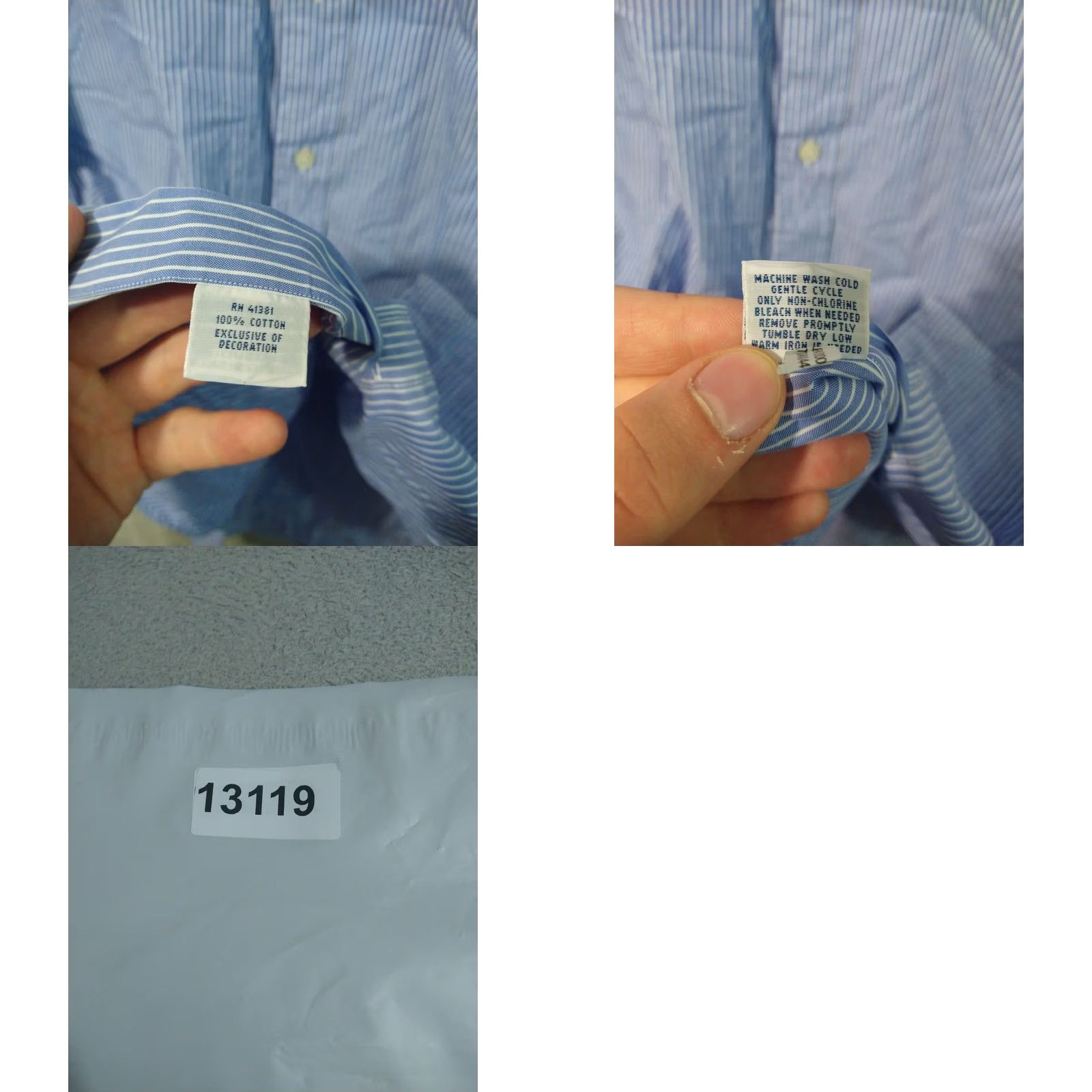 Ralph Lauren Ralph Lauren Shirt Mens 17 32/33 Blue Striped Long Sleeve Button-Down Cotton Shirt Size US XL / EU 56 / 4 - 8 Thumbnail