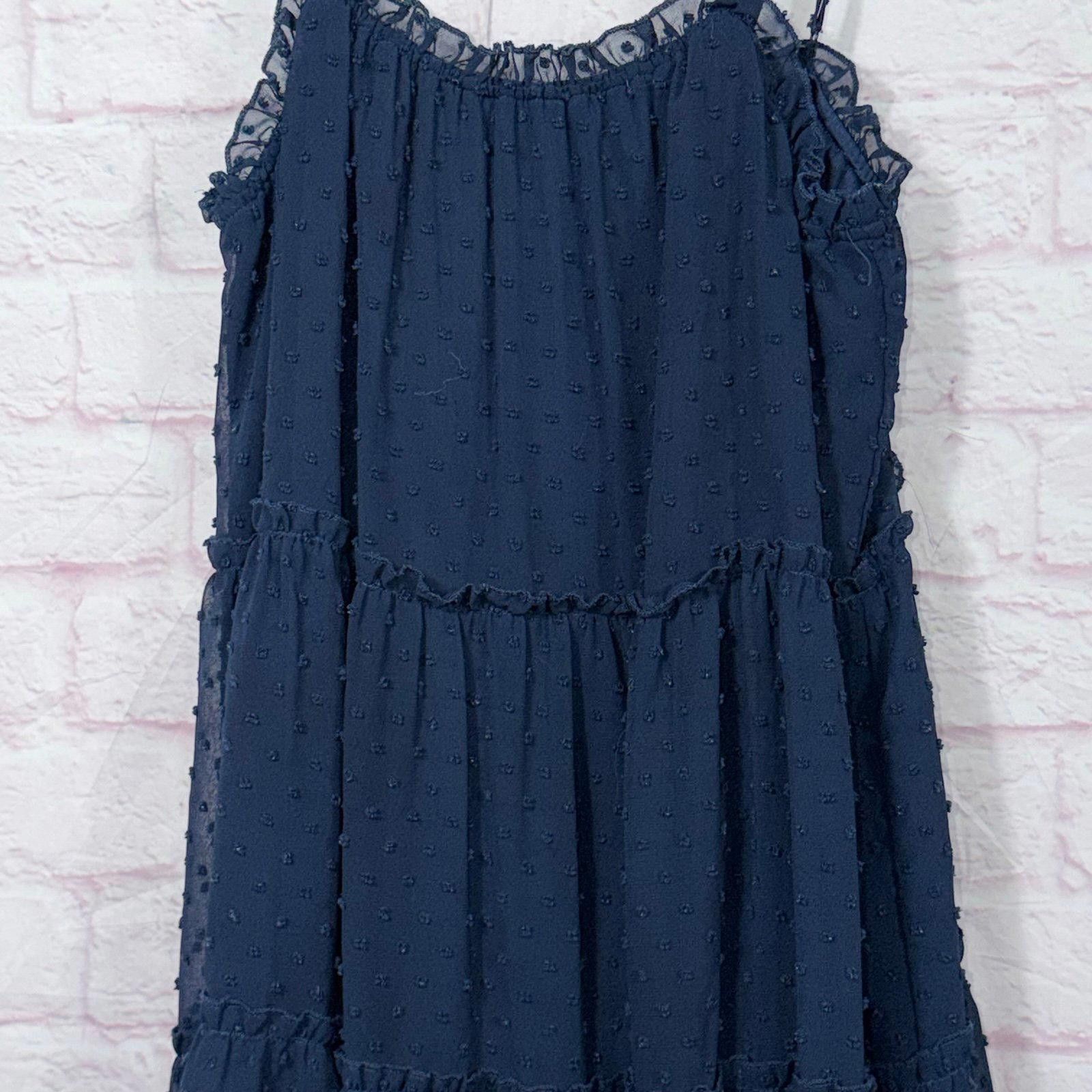 Other Trixxi Women's Navy Blue Sleeveless Tiered Dress - Size L Size L / US 10 / IT 46 - 2 Thumbnail