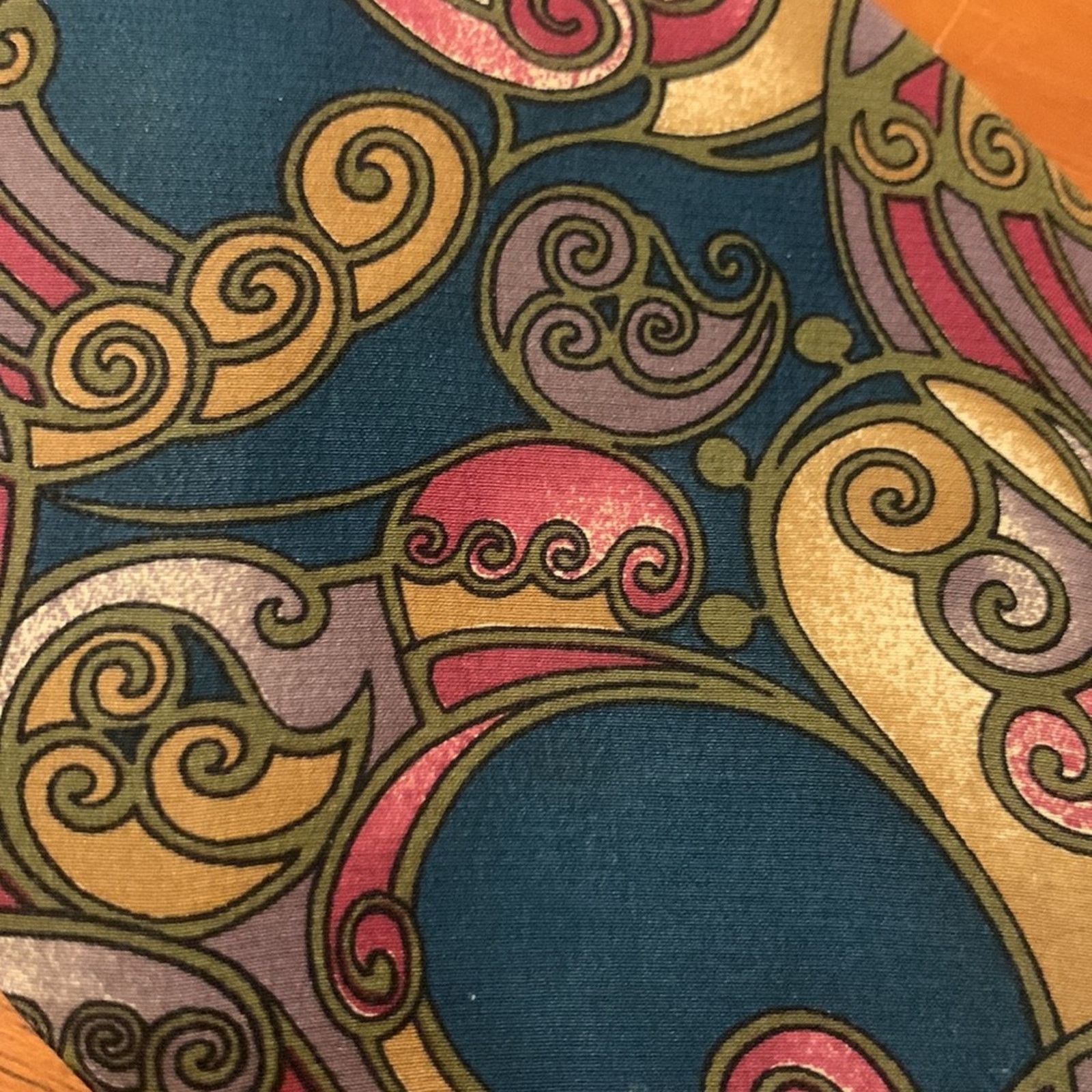 Vintage 80’s vintage Art Nouveau Art Deco Silk Necktie Size ONE SIZE - 6 Thumbnail