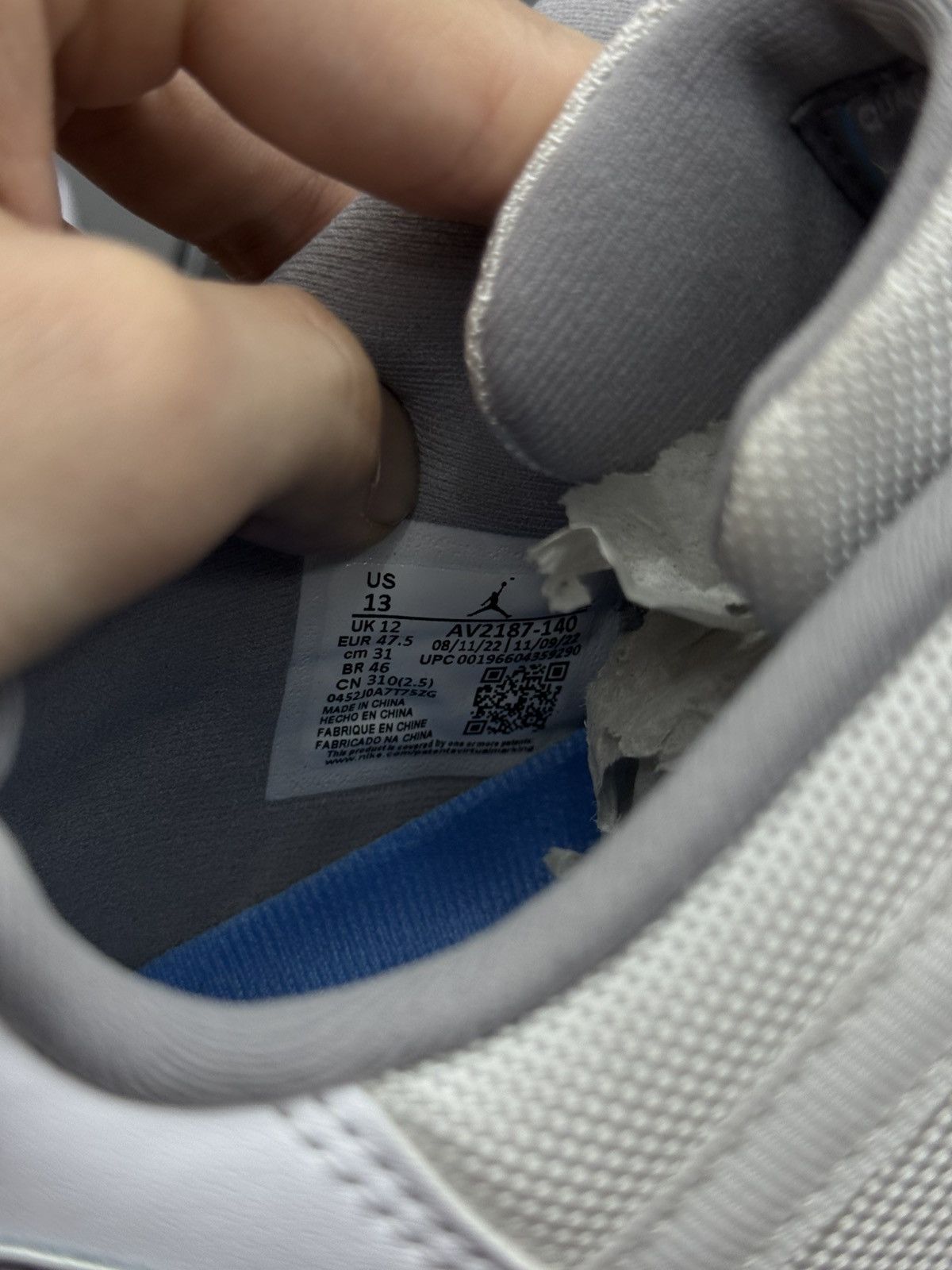 Jordan Brand Air Jordan 11 Retro Low Cement Grey White UNC Blue Size 13 Size US 13 / EU 46 - 22 Thumbnail