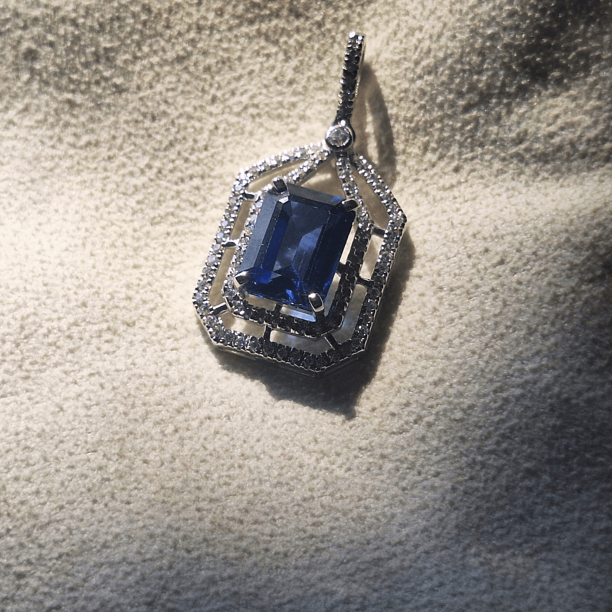 Other Blue Sapphire And Moissanite 925 Silver Charm pendant Size ONE SIZE - 5 Thumbnail