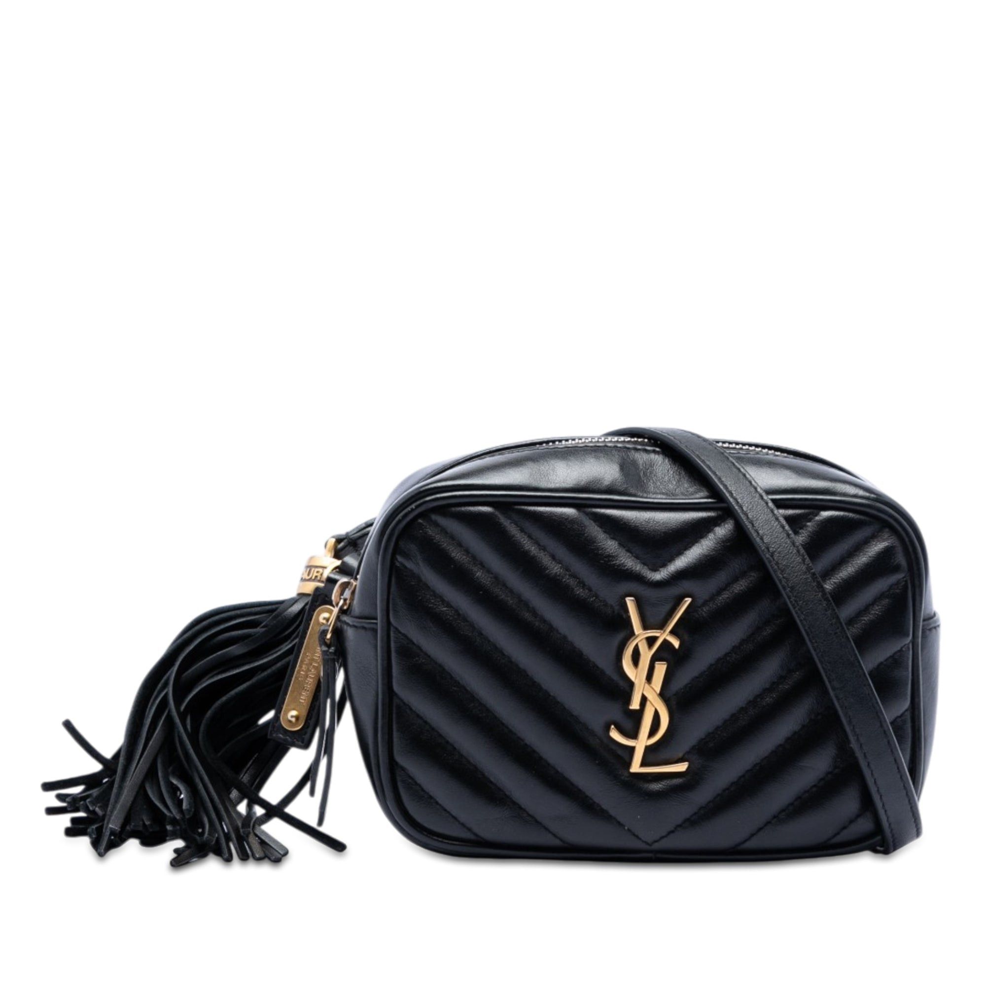 Saint Laurent Paris Mini Matelasse Calfskin Monogram Lou Tassel Camera Bag Size ONE SIZE - 1 Thumbnail