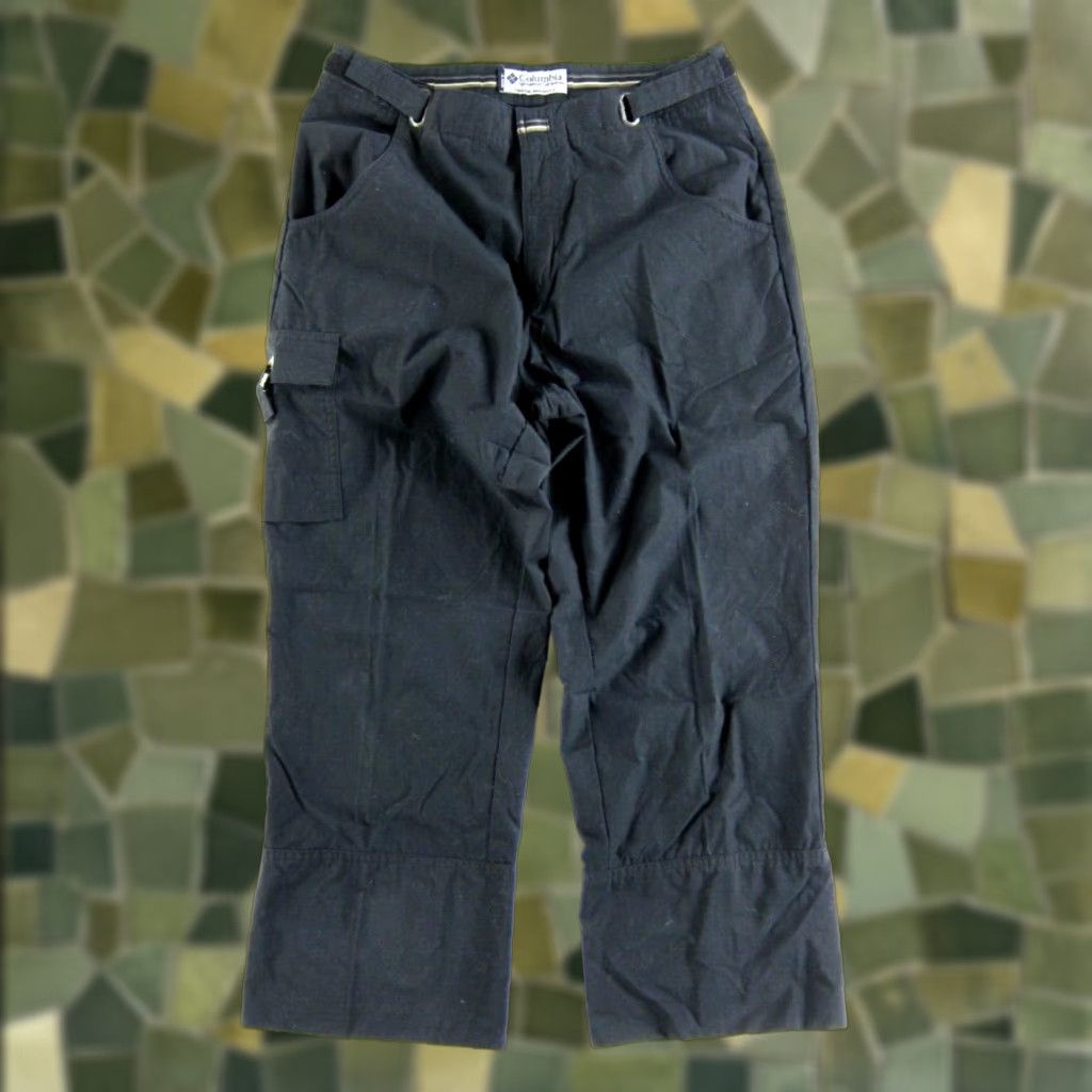 Vintage VTG Columbia Cotton Black Pocket Cinch Waist Capri Wide Leg Pant Women 10 Size 32" / US 10 / IT 46 - 1 Thumbnail