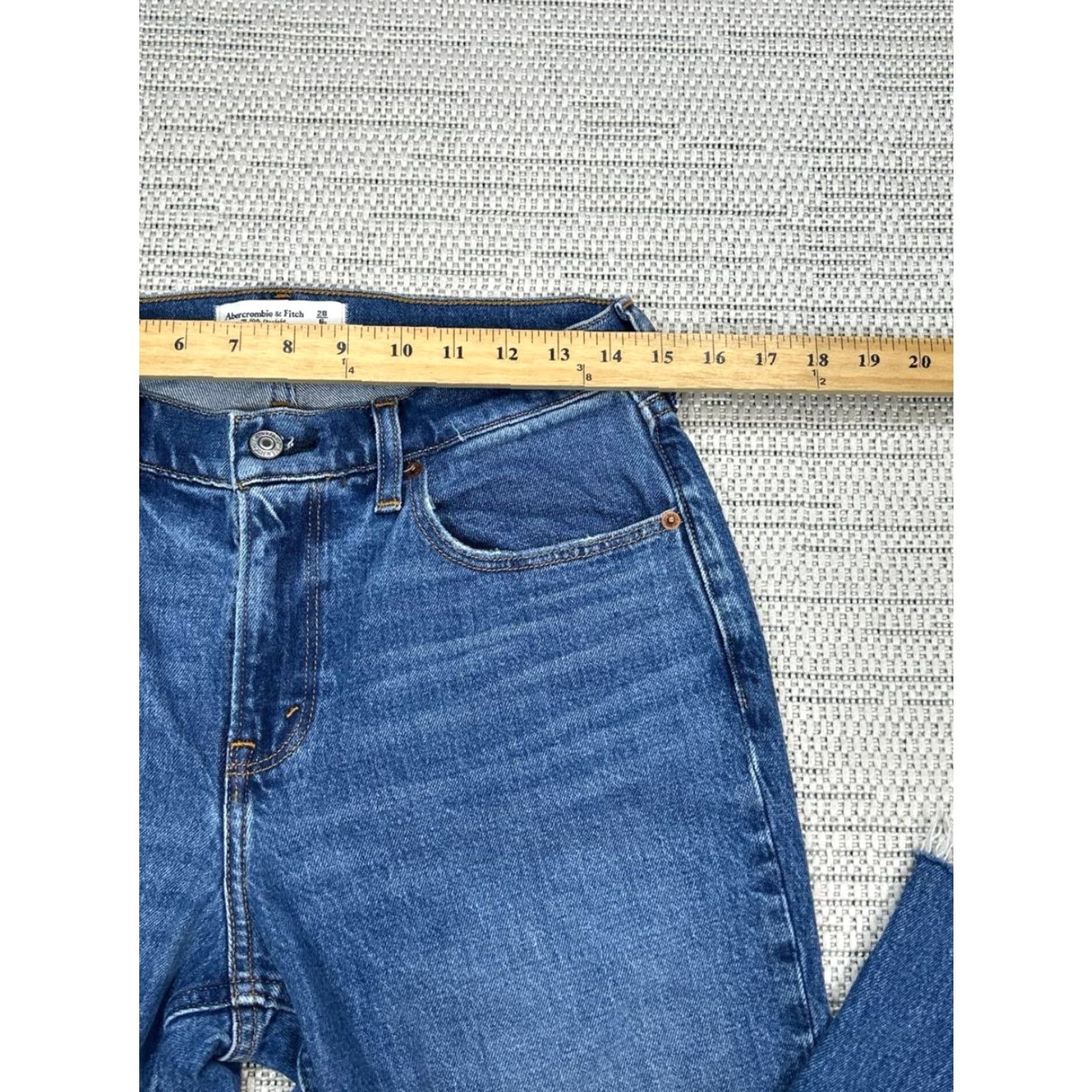 Abercrombie & Fitch Abercrombie & Fitch Curve Love The 90s Straight Jeans Women 28 Blue Logo 30x28 Size 28" / US 6 / IT 42 - 6 Thumbnail