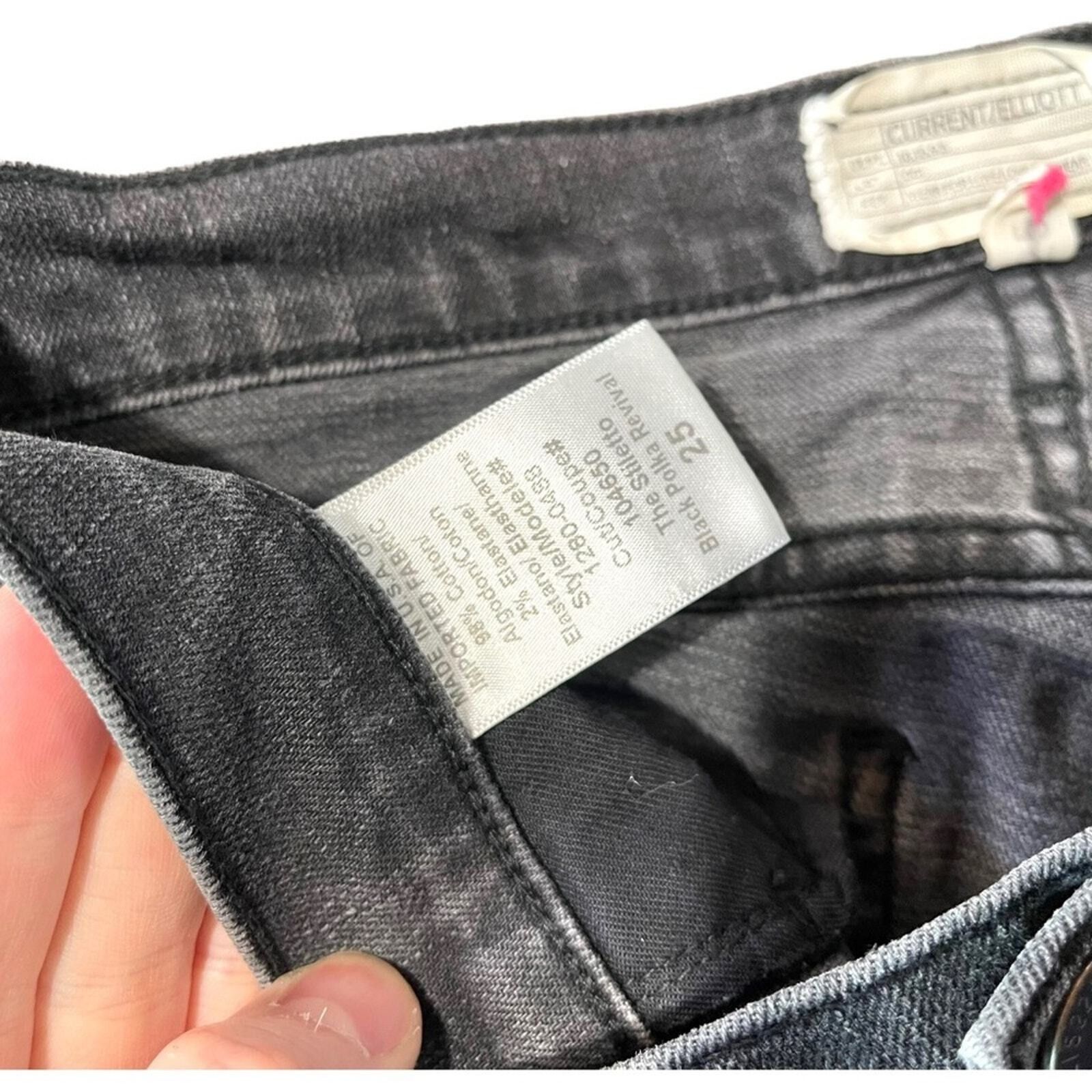 Current/Elliot Current/Elliot 25/0 Skinny Black Poka Dot Mid Rise Comfort Size 25" / US 0 / IT 36 - 3 Thumbnail