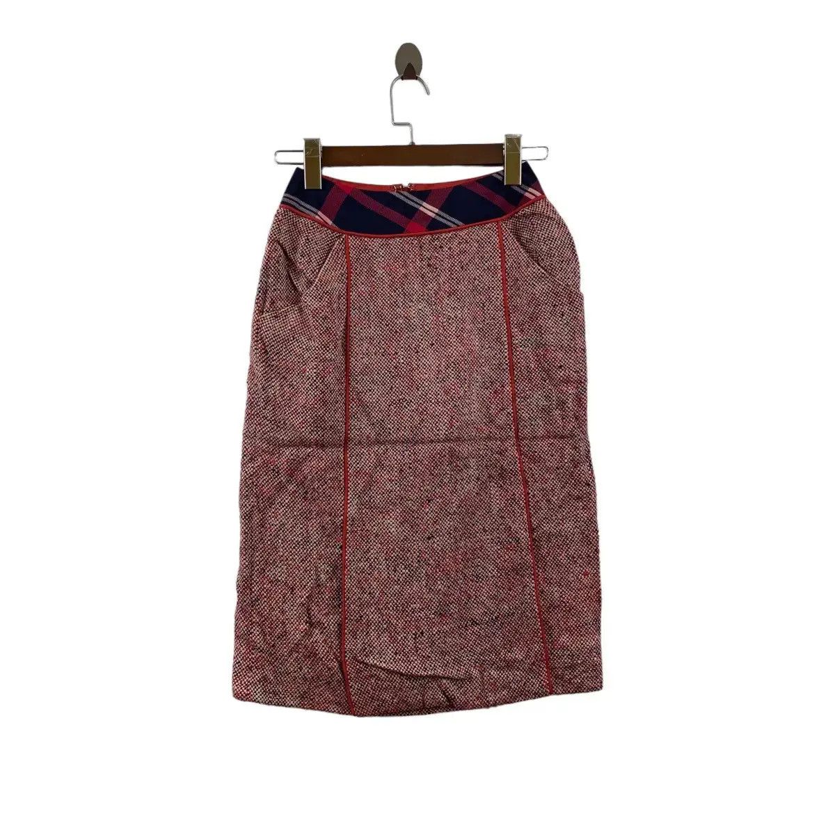 Chanel Vintage CHANEL BOUTIQUE Gingham Shepherd Maxi Skirt Bottom Size 24" / US 00 / IT 34 - 1 Thumbnail