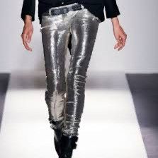 Balmain Balmain Silver Metallic Low Waist Zipper Pants Size 26" / US 2 / IT 38 - 1 Thumbnail