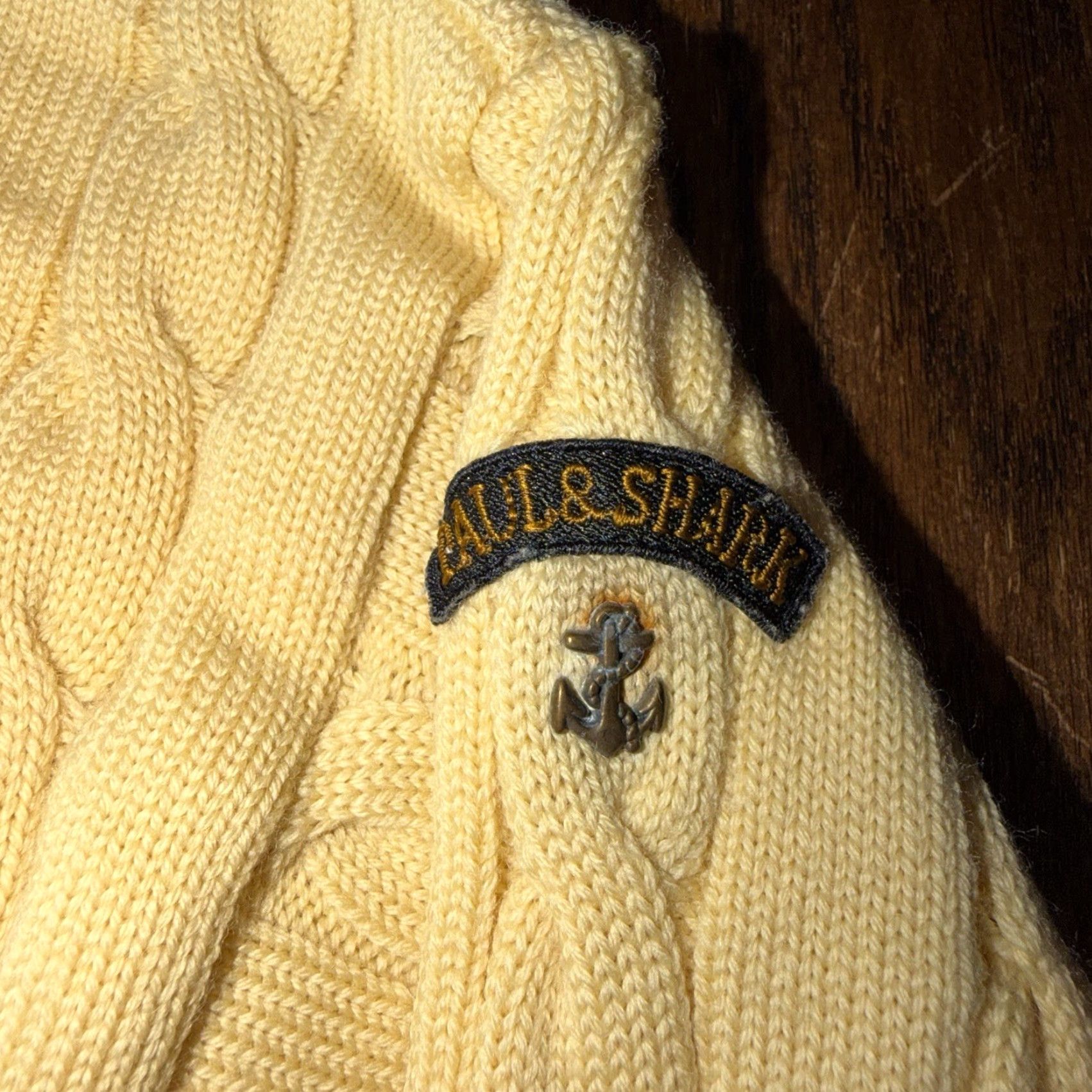 Paul & Shark VINTAGE Paul & Shark Italy Yachting BRETAGNE Men’s Yellow Pullover Sweater Jumper XL Pullover Knit Wool Cable-Knit Logo Sailboat Anchor Size US XL / EU 56 / 4 - 6 Thumbnail
