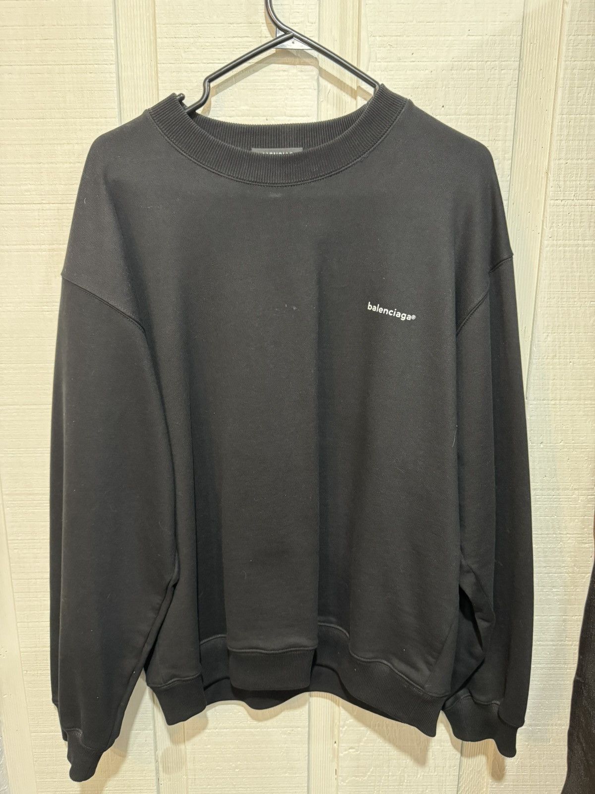 Balenciaga Mini Logo Font Black Sweater Size US M / EU 48-50 / 2 - 2 Thumbnail