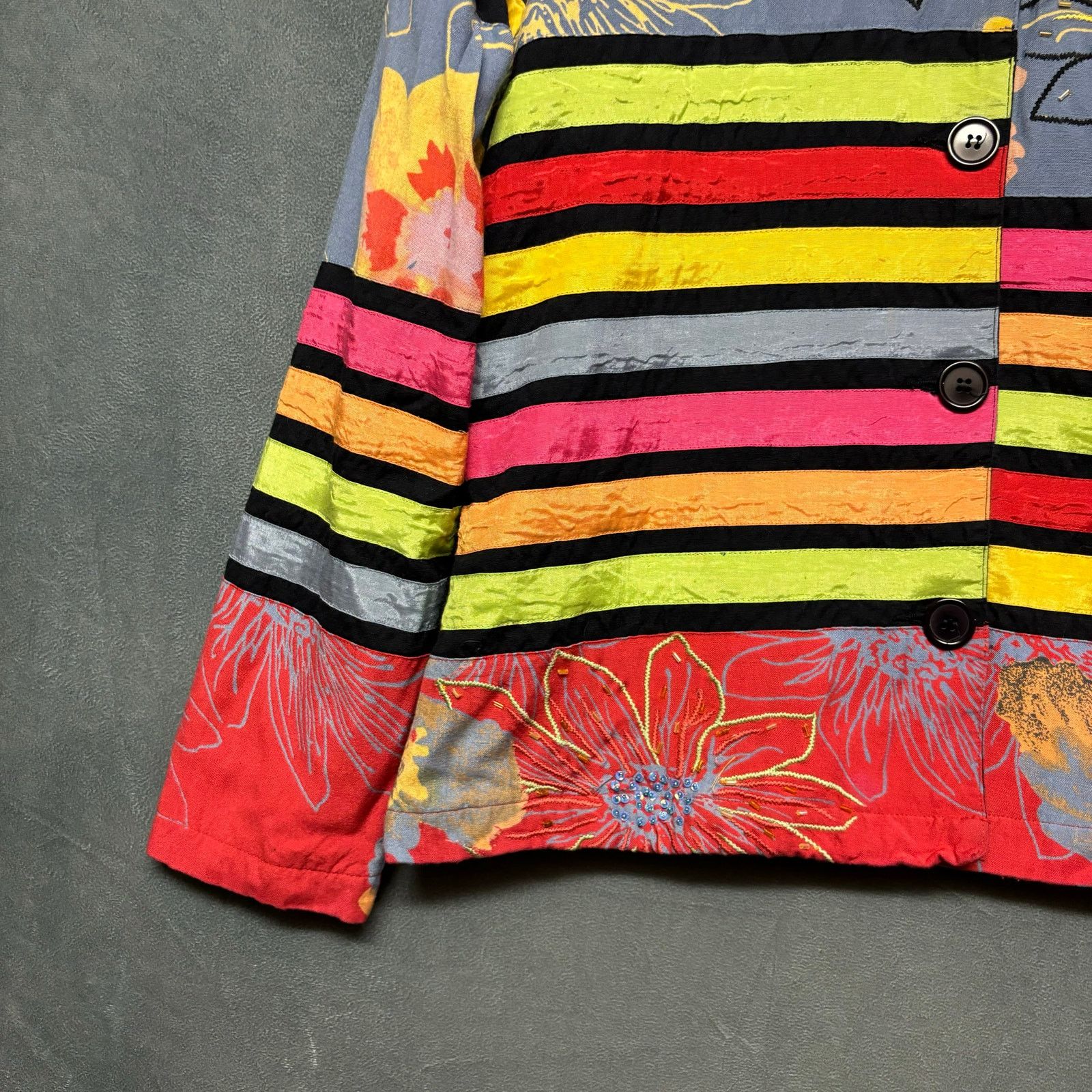Other Art To Wear Blazer Patchwork Floral Boho Multicolor Boho Size M / US 6-8 / IT 42-44 - 4 Thumbnail