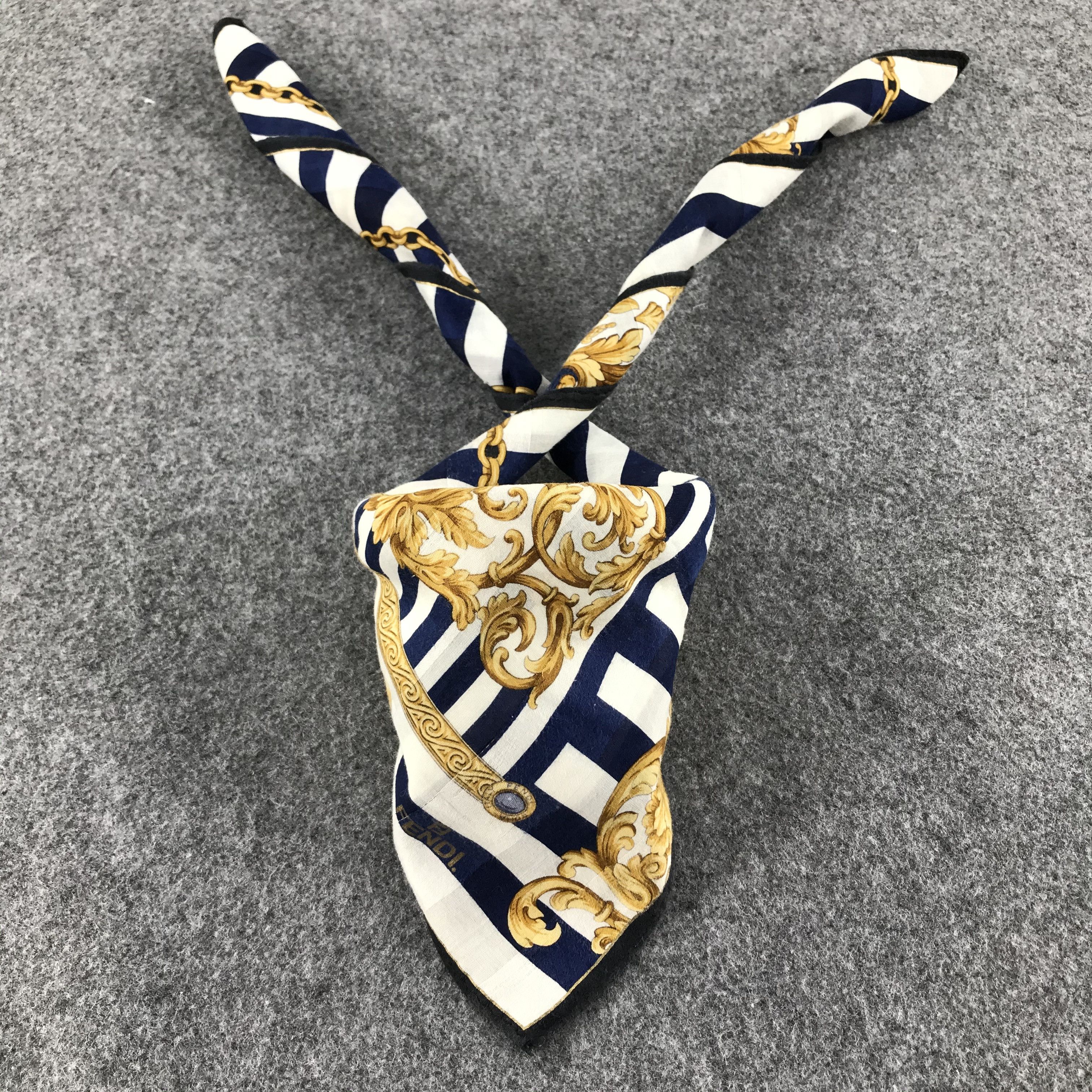 Japanese Brand Fendi FF Baroque Handkerchief Neckerchief Bandana H411 Size ONE SIZE - 2 Thumbnail