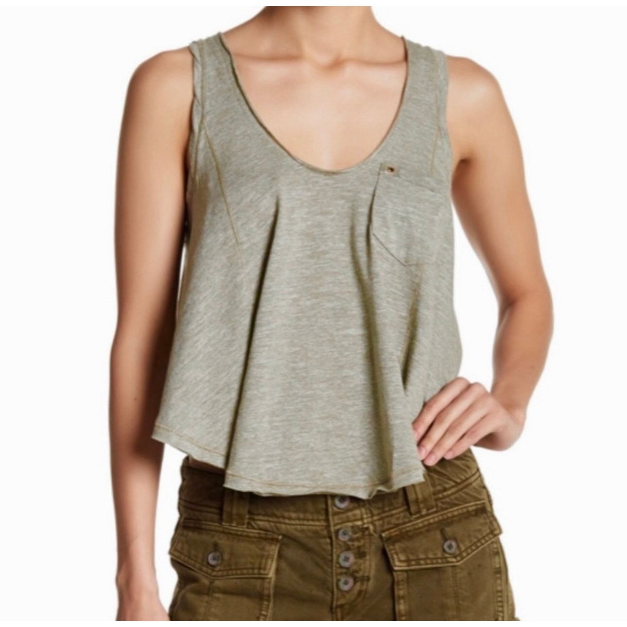 Free People Free People Stevie Split Back Tank Gray XS Size XS / US 0-2 / IT 36-38 - 5 Thumbnail