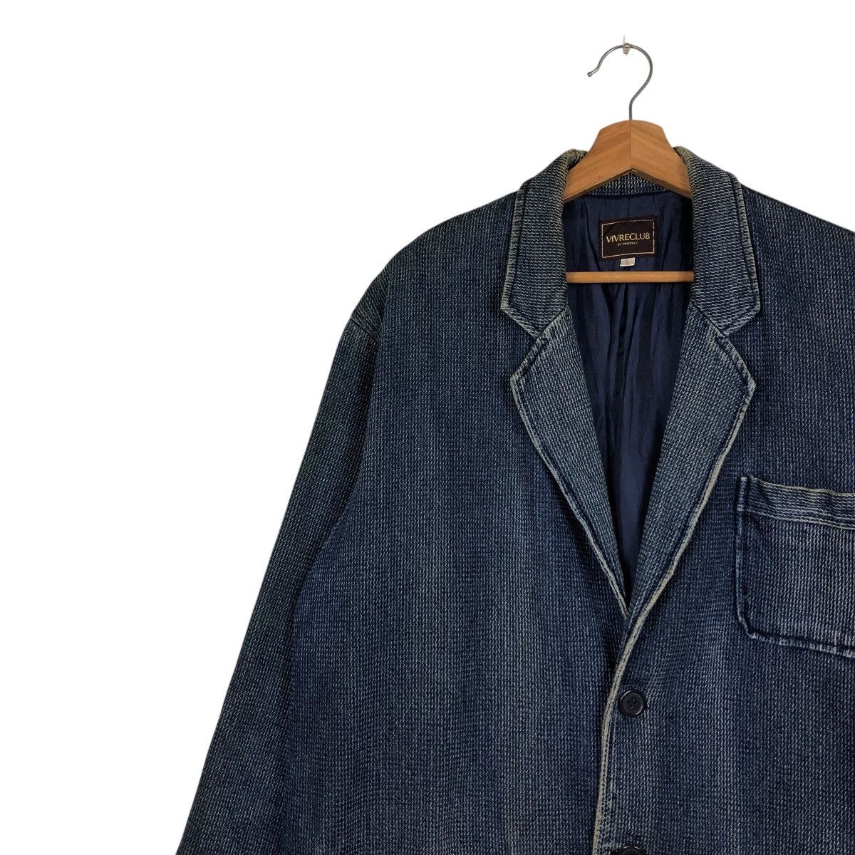 Indigo 📌Vintage Denim Indigo Chore Jacket Vivreclub Issey Miyake Size US L / EU 52-54 / 3 - 8 Thumbnail