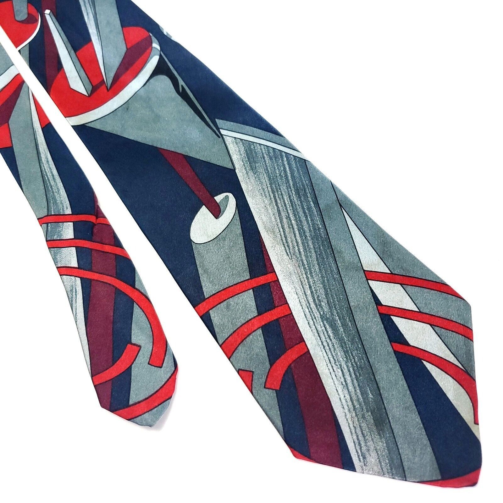 Botany 500 Botany 500 Blue Gray Red Silk Tie Woven Graphic Size ONE SIZE - 1 Thumbnail
