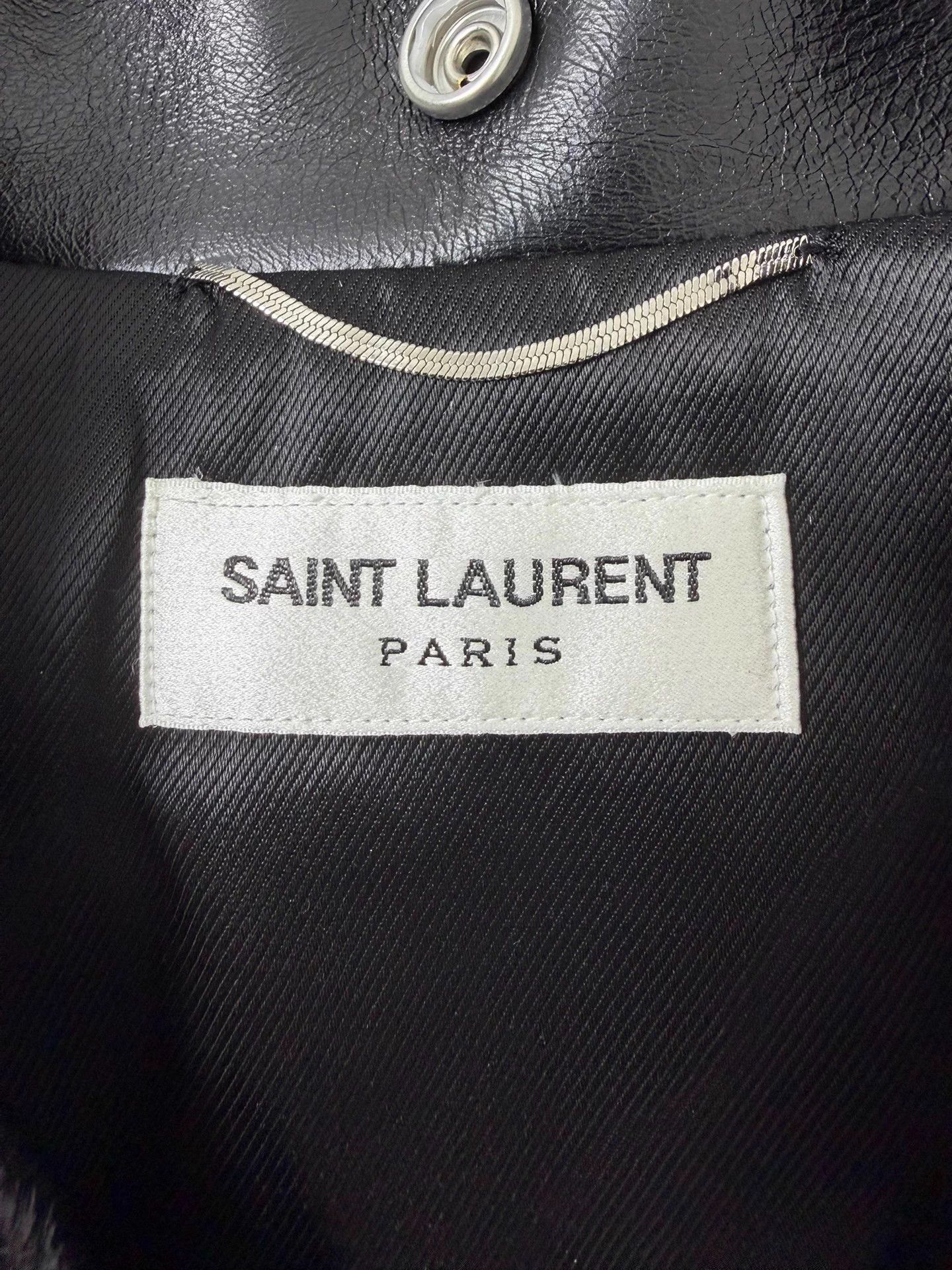 Saint Laurent Paris SLP 17fw 46 cracked oil leather biker jacket new w/ tags Size US S / EU 44-46 / 1 - 4 Thumbnail