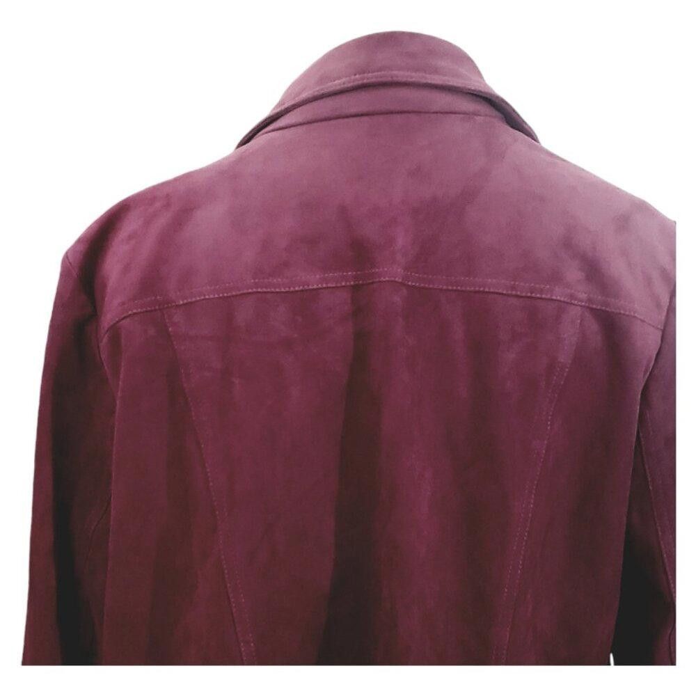 Chicos CT1985 Chico's Purple Faux Suede Purple Zip Front Jacket 12 Size XL / US 12-14 / IT 48-50 - 5 Thumbnail