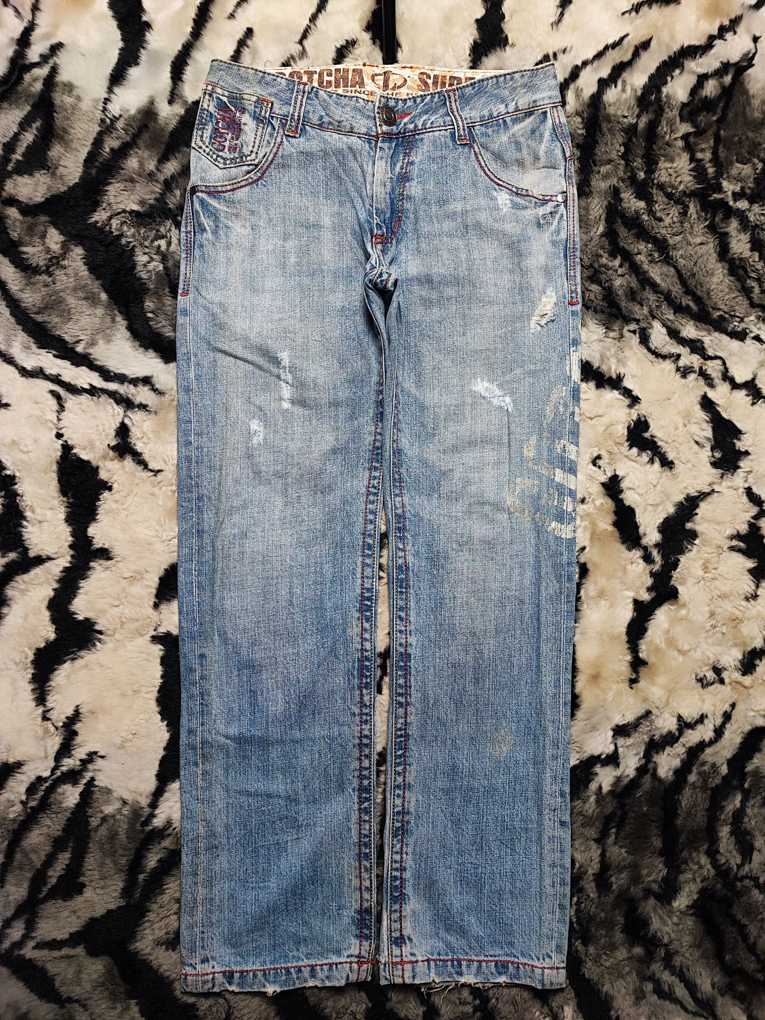 Gotcha Gotcha relaxed fit light wash denim jeans distressed patches Size US 32 / EU 48 - 2 Thumbnail