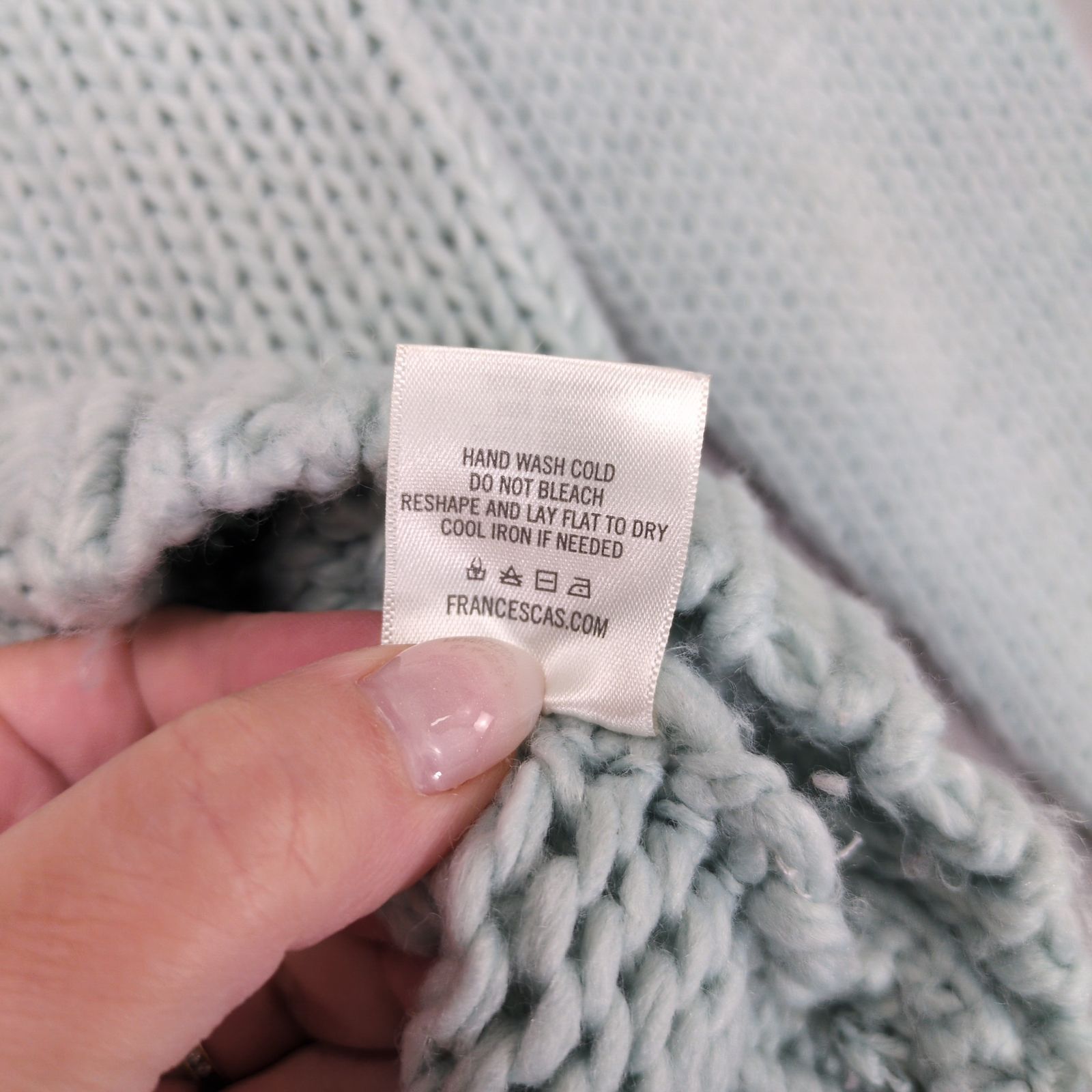 Other Alya Women's M Pastel Blue Chunky Knit Boho Cozy Sweater Size M / US 6-8 / IT 42-44 - 6 Thumbnail