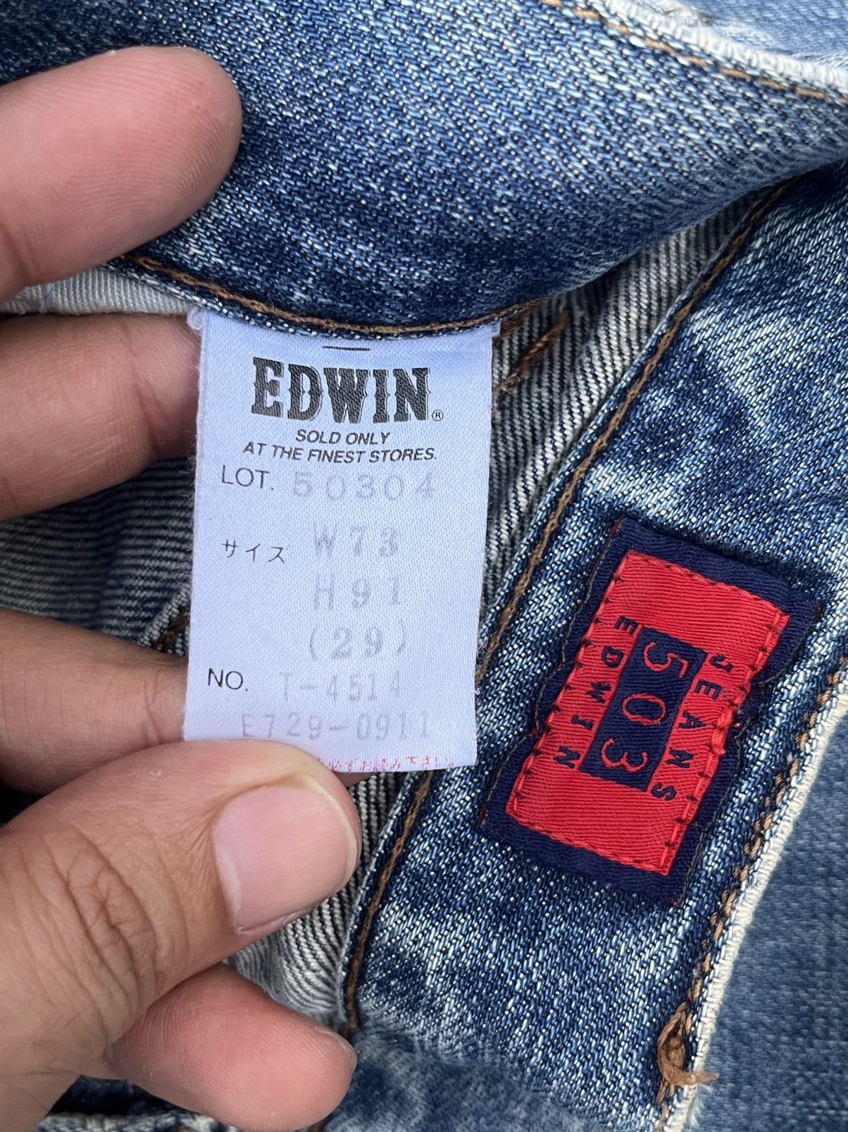 Edwin × Japanese Brand Vintage Japanese Brand Blue Washed Distressed Straight Jeans Size US 28 / EU 44 - 11 Thumbnail