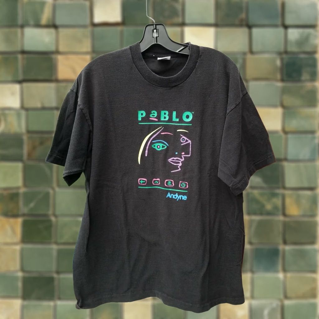 Vintage VINTAGE Pablo tnao Andyne Pablo Piccaso art shirt Solid Short Sleeve Crew Neck Size XL Black Men T-Shirt 90s Art Distressed Vintage Graphic Print Size US XL / EU 56 / 4 - 1 Thumbnail
