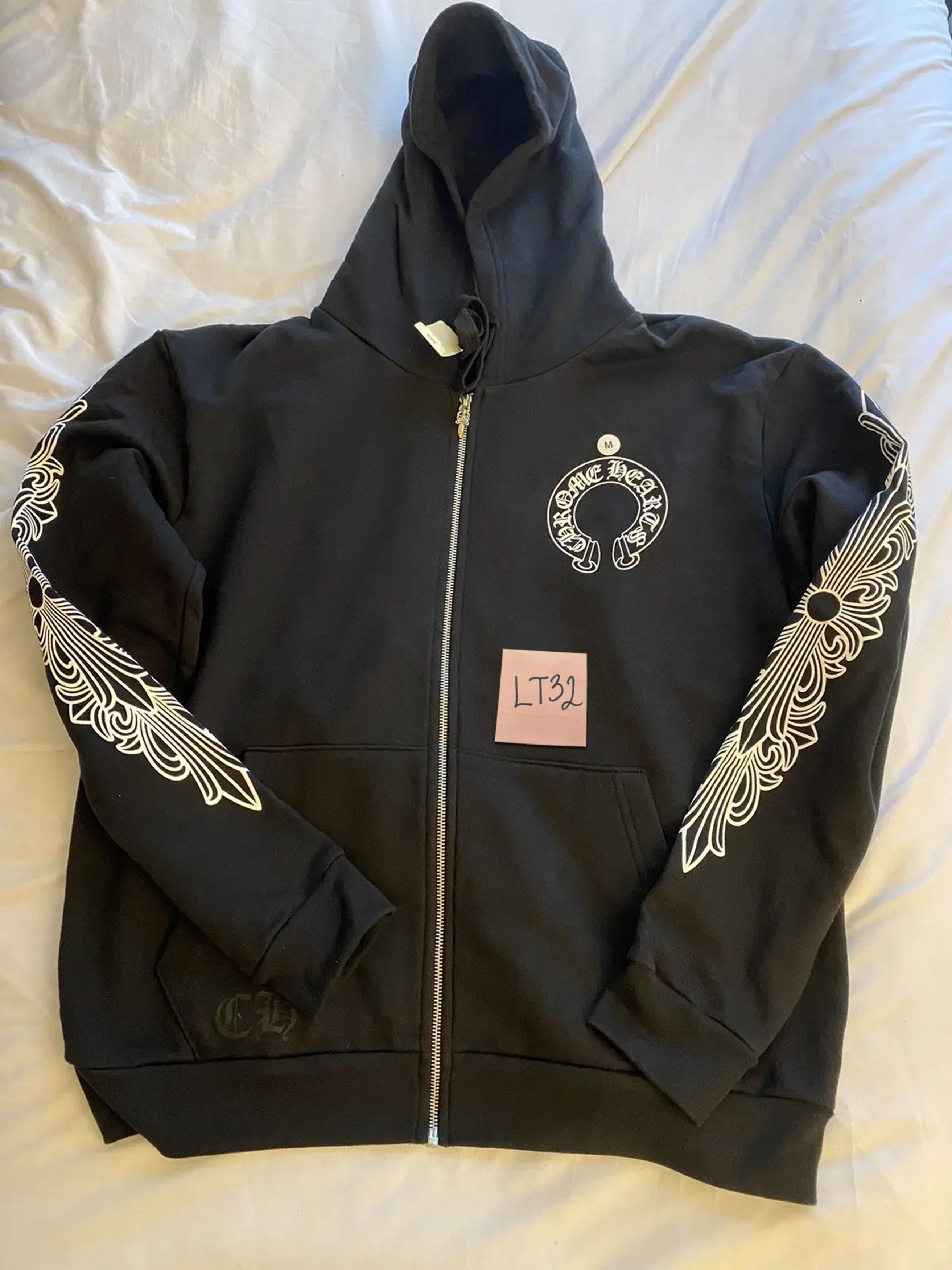 Chrome Hearts Horseshoe Floral Zip Up Hoodie | Grailed