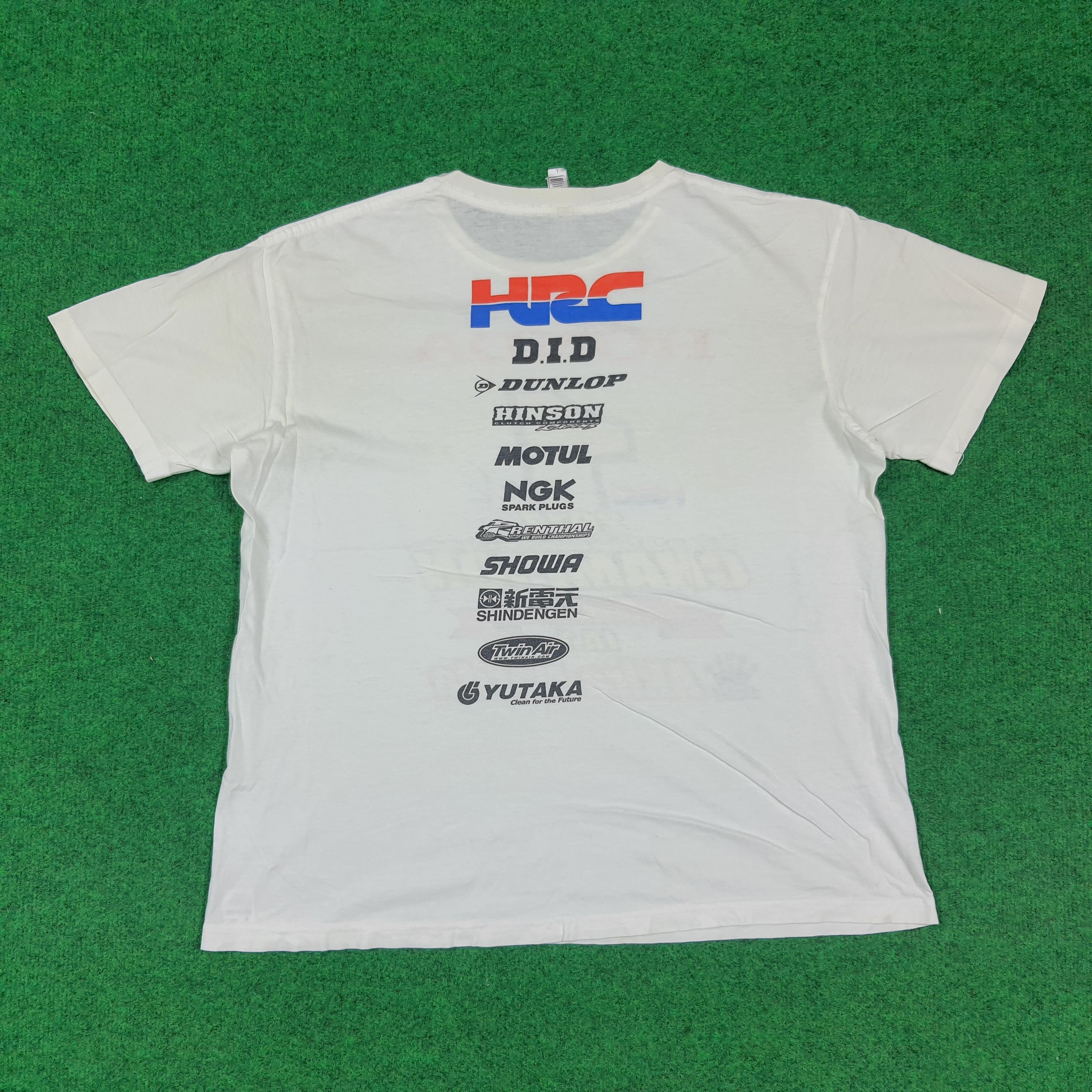 Honda Vintage Akira Narita Honda HRC Racing Tshirt C294N18 Size US L / EU 52-54 / 3 - 3 Thumbnail