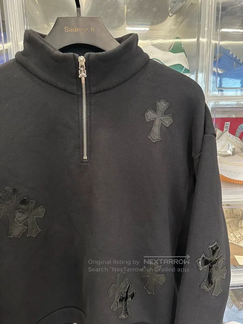 Chrome Hearts CHROME HEARTS Size S Cross-skin black half zipper sweater Size US S / EU 44-46 / 1 - 2 Thumbnail