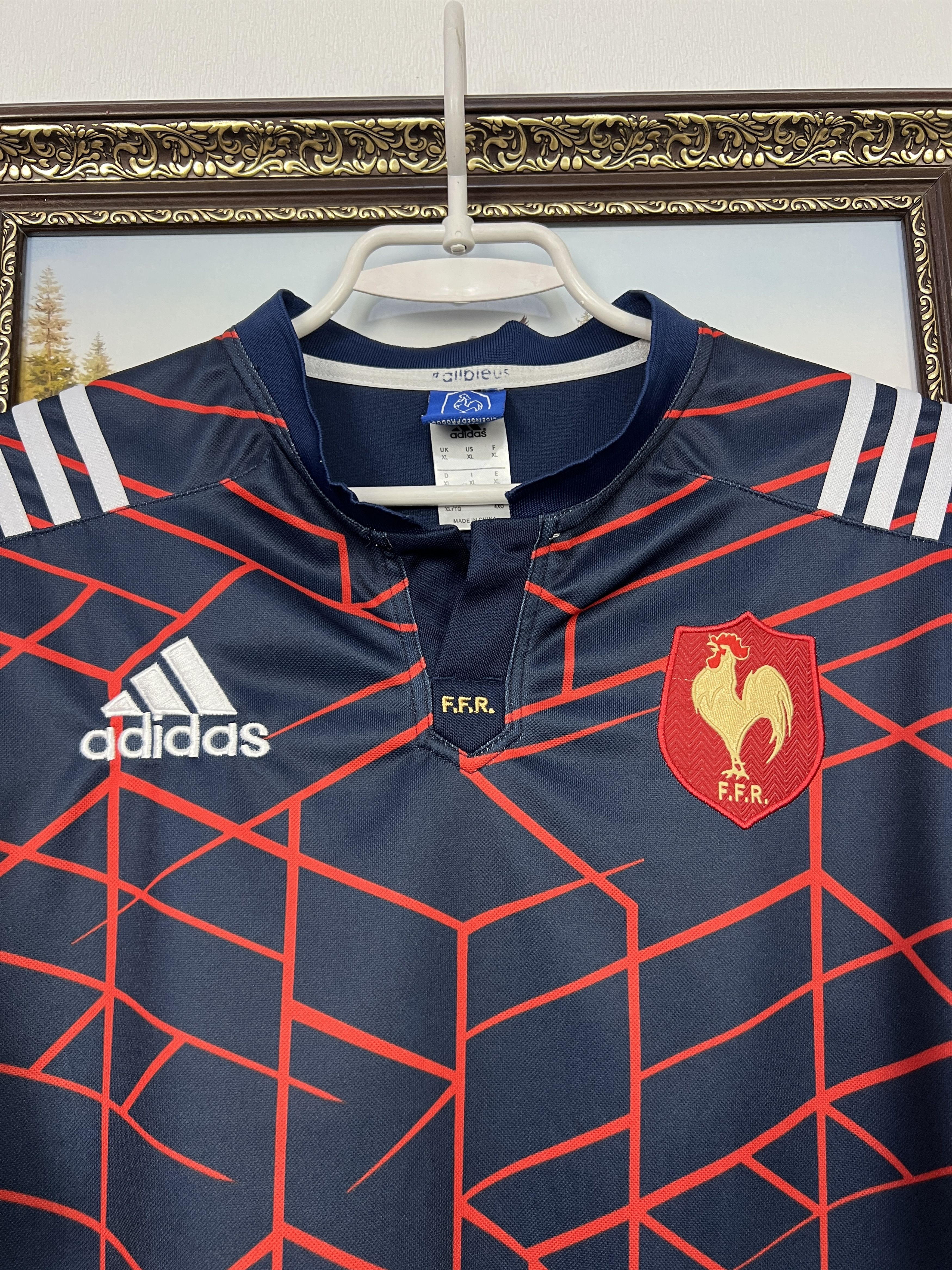 Adidas Adidas France Rugby Union Shirt Jersey Blue Mens National Size US XL / EU 56 / 4 - 3 Thumbnail