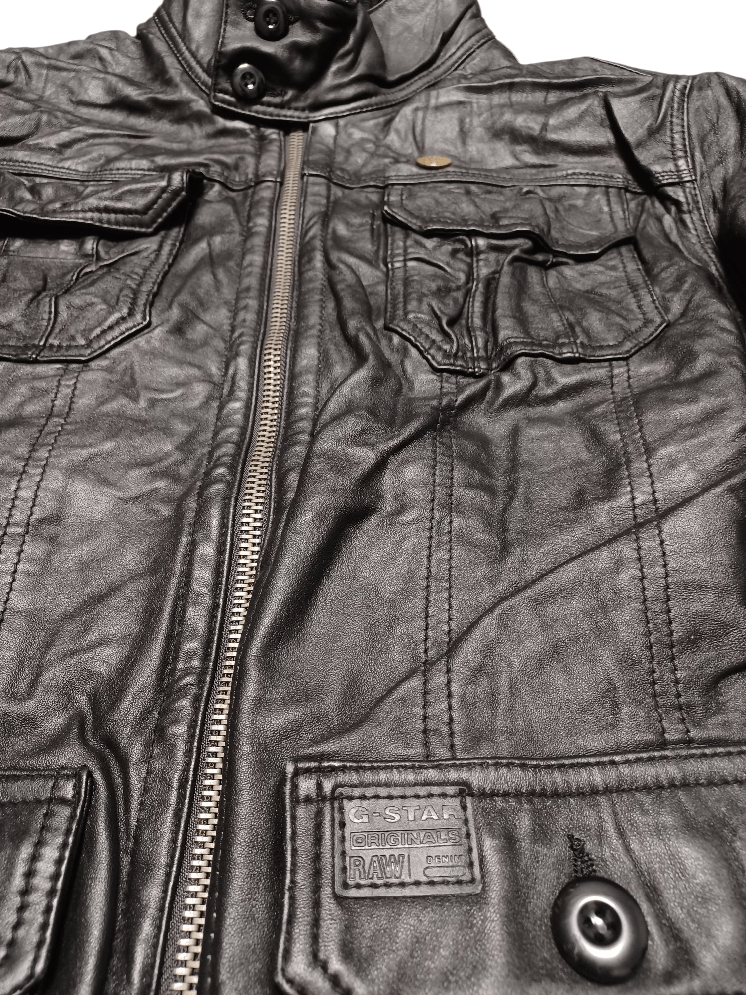 G-Star G STAR RAW FIRE LEATHER MULTIPOCKET JAPANESE JACKET Size US XL / EU 56 / 4 - 3 Thumbnail