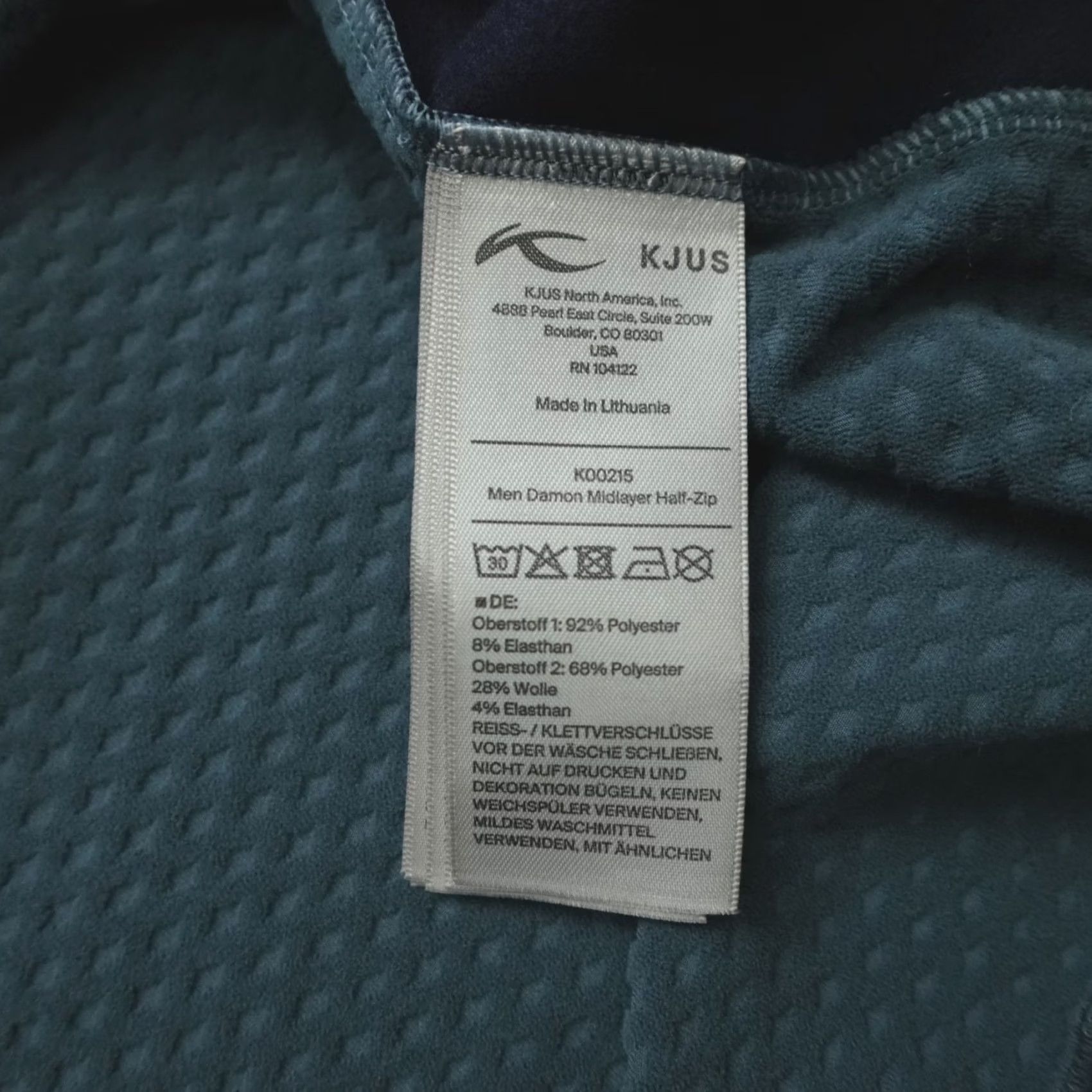 KJUS KJUS Damon Midlayer Half-Zip Men’s L 52 Blue Polyester Wool Golf Pullover Shirt Size US L / EU 52-54 / 3 - 5 Thumbnail