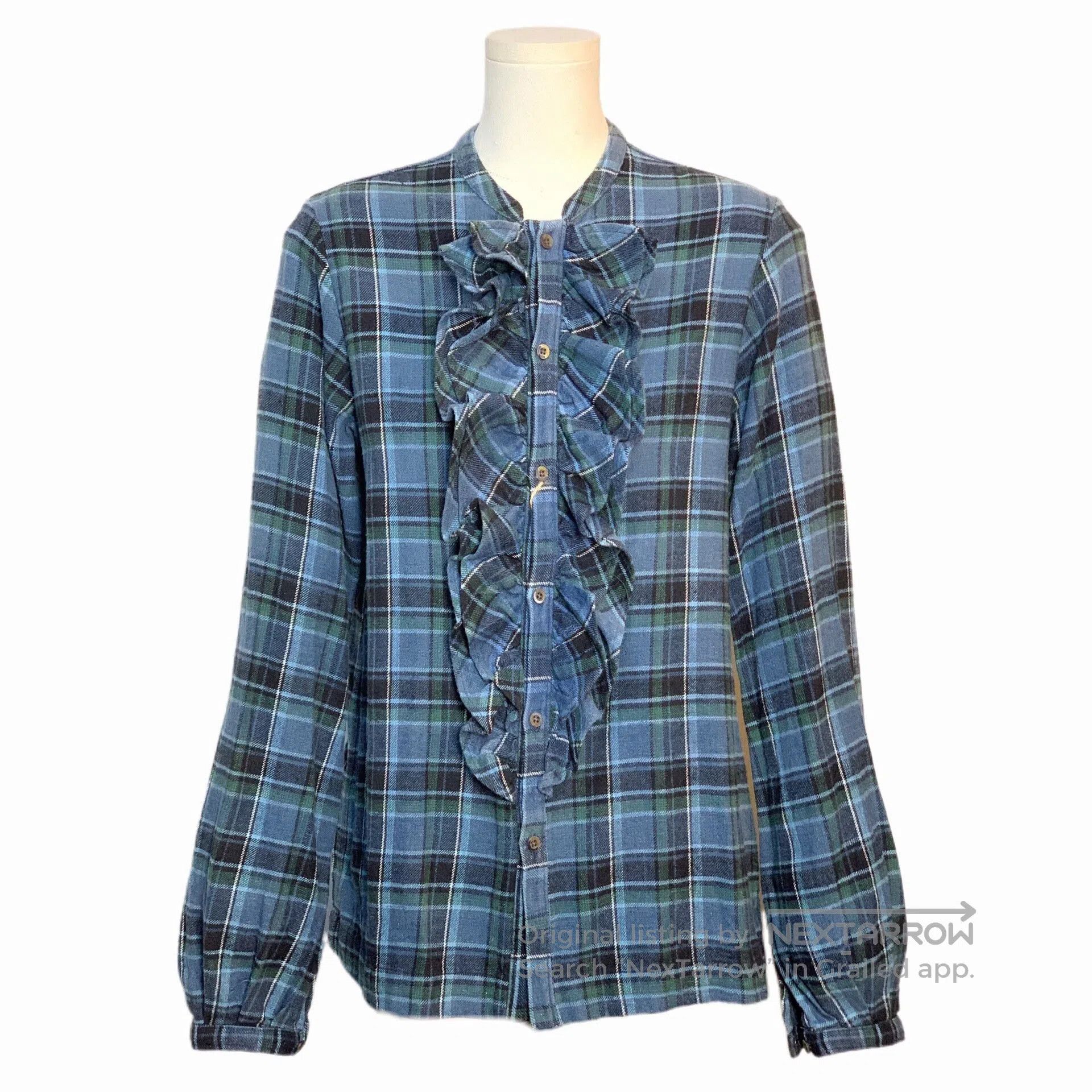 45rpm 45RPM Plaid Ruffle Sleeve Shirt. Size M / US 6-8 / IT 42-44 - 1 Thumbnail