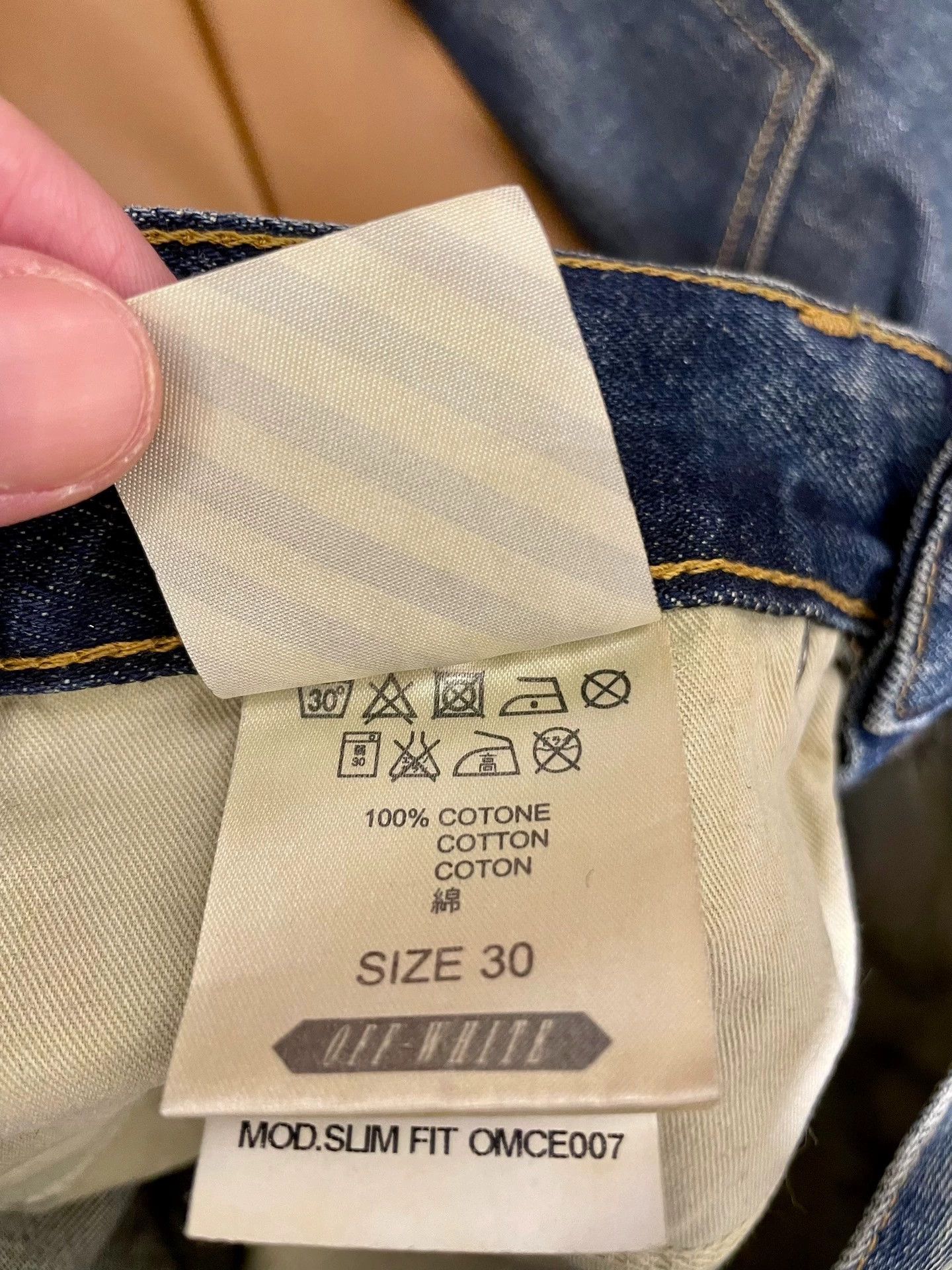 Off-White OFF-WHITE Vintage Stripe Print Washed Denim Jeans Size US 30 / EU 46 - 6 Thumbnail
