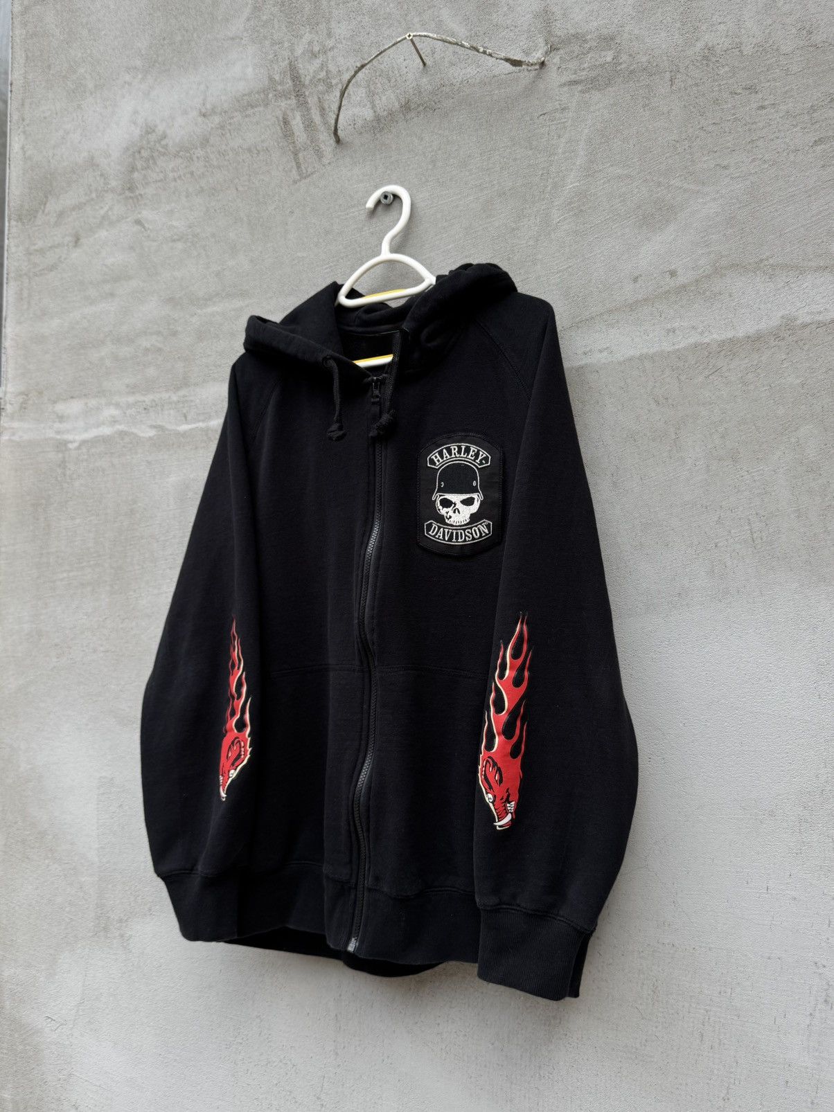 Harley Davidson 🦅VINTAGE HARLEY DAVIDSON FLAMES HOODIE Size US XL / EU 56 / 4 - 4 Thumbnail