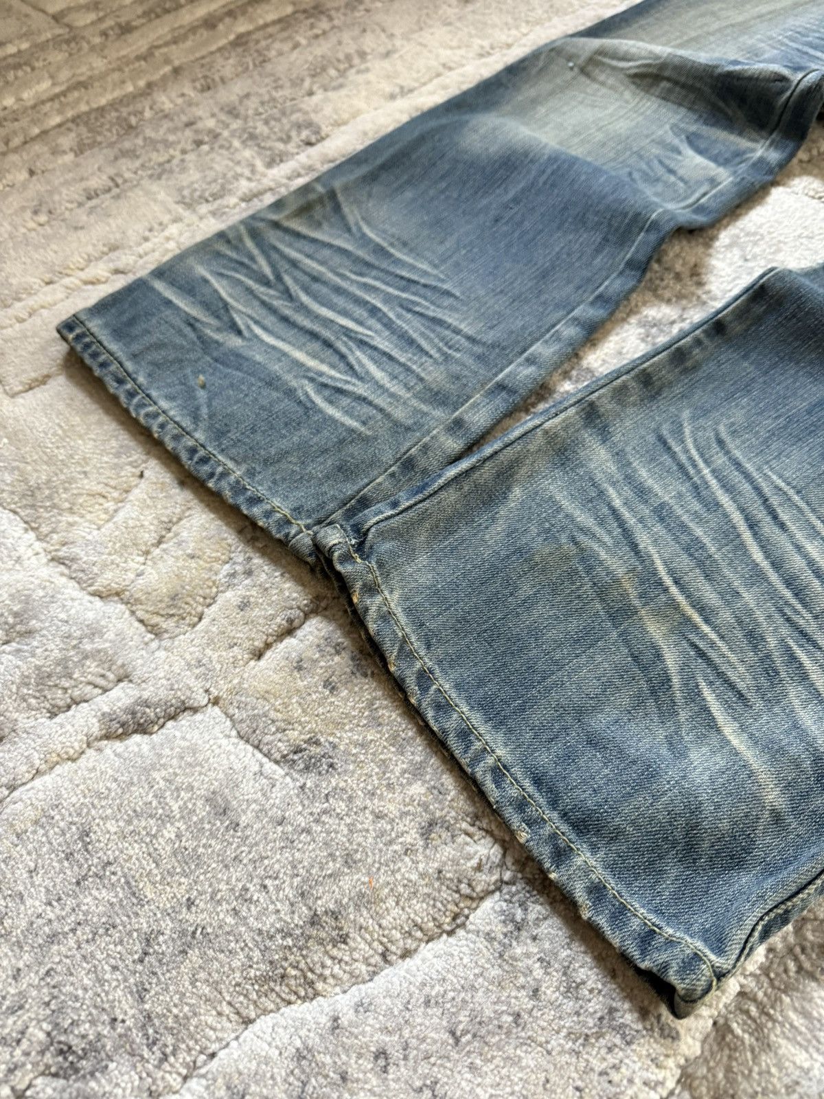 If Six Was Nine Studded Gemstone Claw Mark Muddy Wash Japanese Flared Jeans Size US 29 - 13 Thumbnail