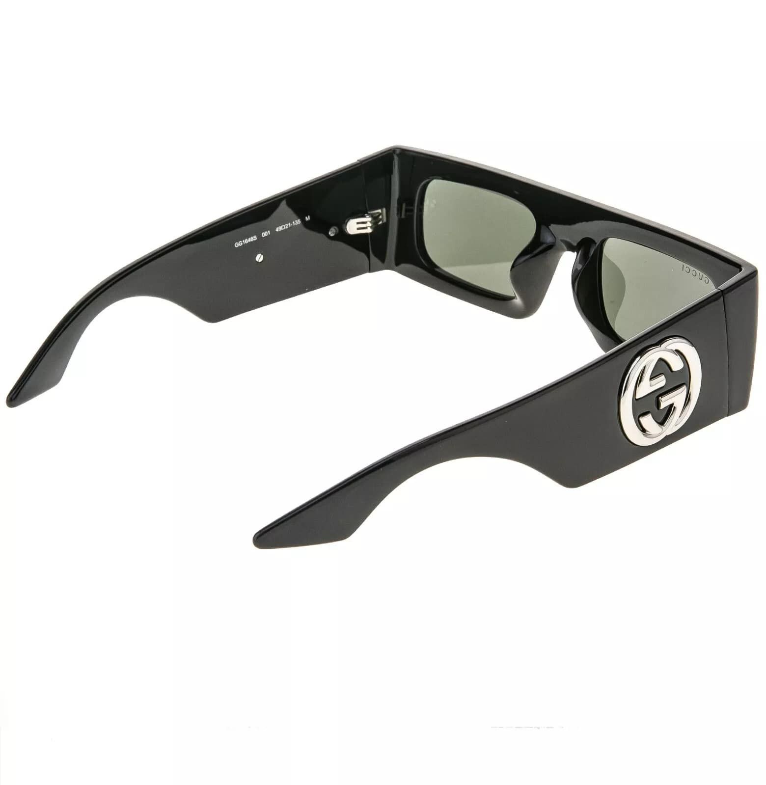 Gucci GUCCI 1646 Black Narrow Rectangular Gg 1646 S Sunglasses 001 Size ONE SIZE - 2 Thumbnail