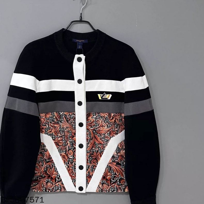 Louis Vuitton Louis Vuitton Color-block knit zip-up cardigan jacket Size US L / EU 52-54 / 3 - 2 Thumbnail