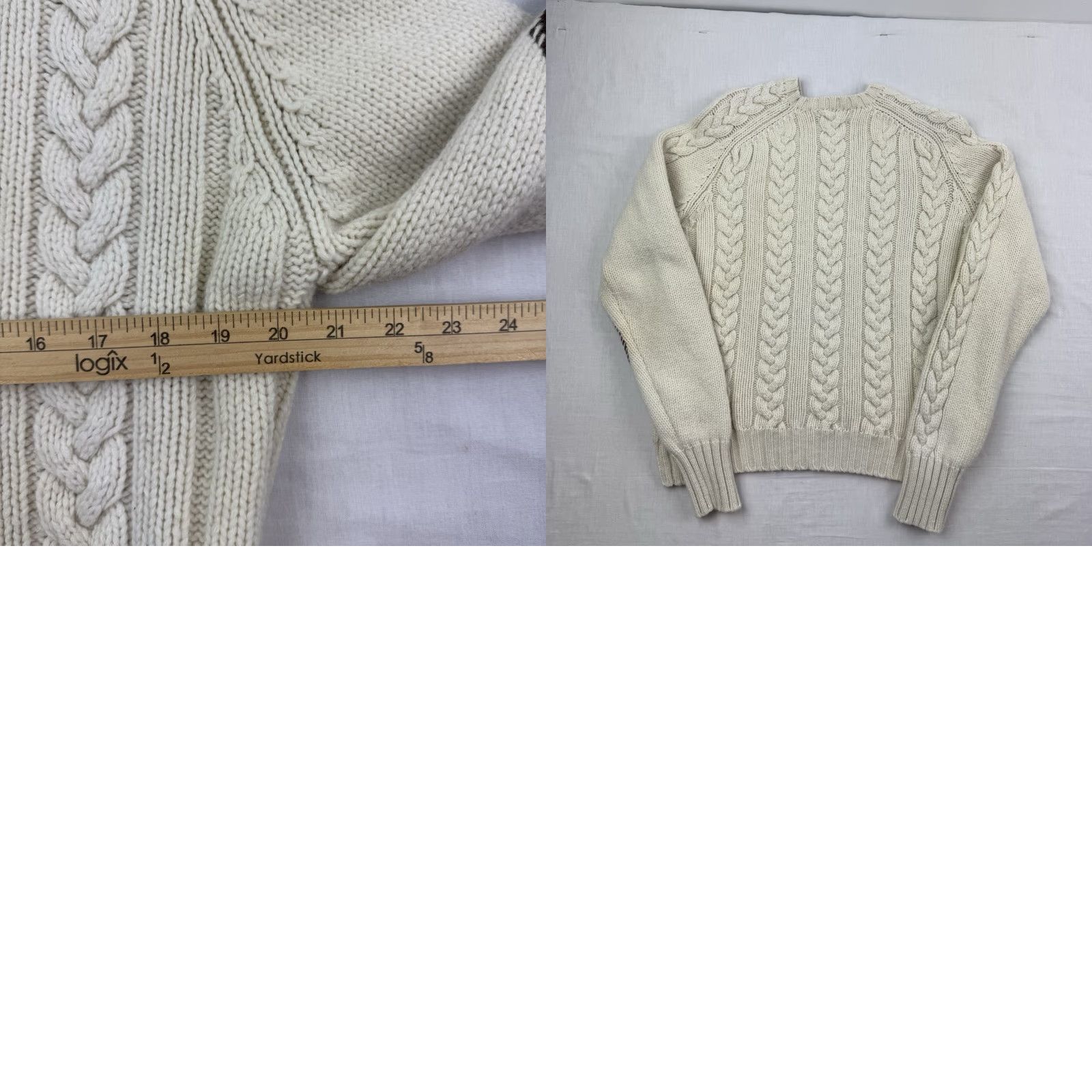 Polo Ralph Lauren VINTAGE Polo Ralph Lauren Wool Sweater Adult Large Ivory Knit 90s Preppy Mens Size US L / EU 52-54 / 3 - 8 Thumbnail