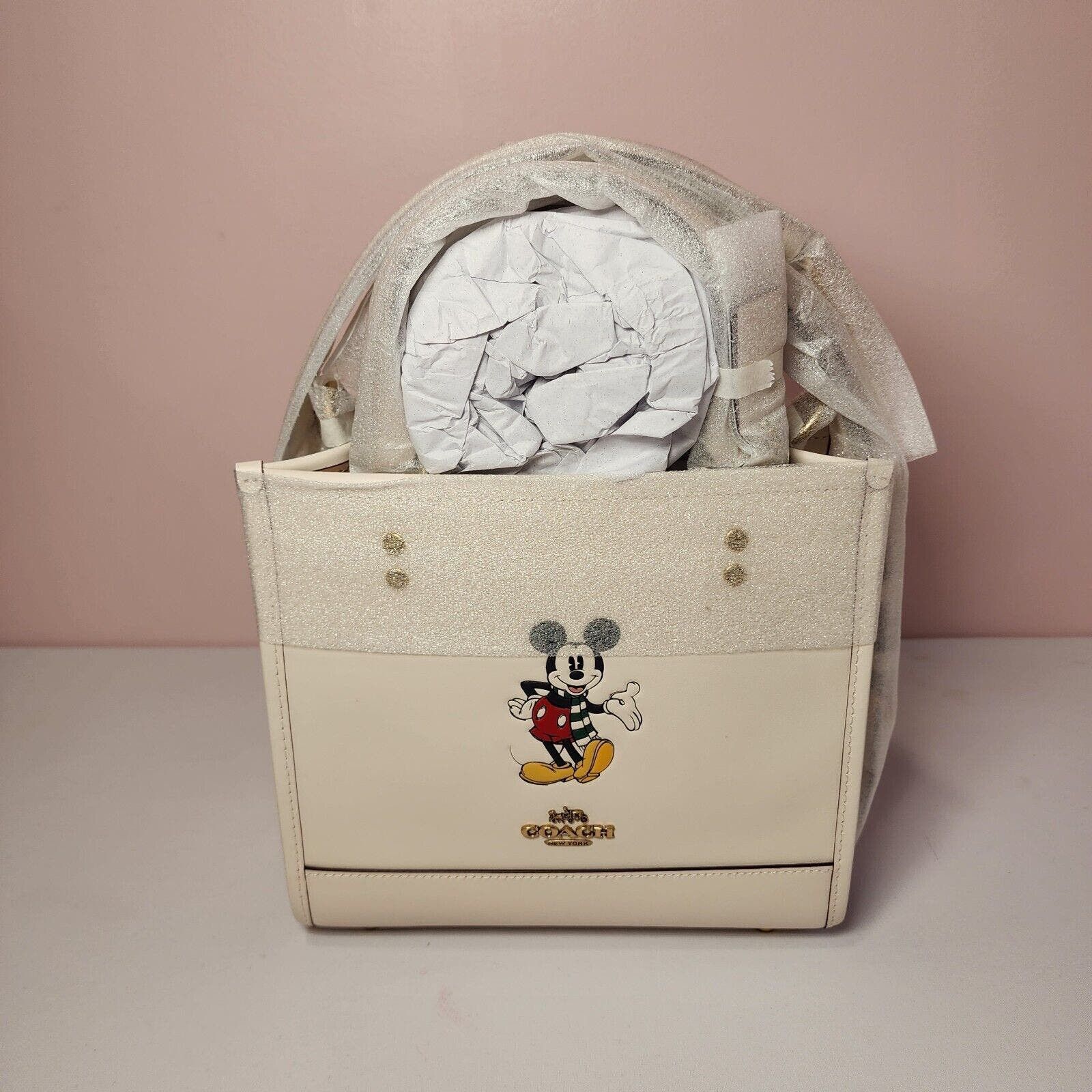 image of NWT Coach Cm843 Disney X Coach Dempsey Tote 22 Mickey Mouse in White, Women's