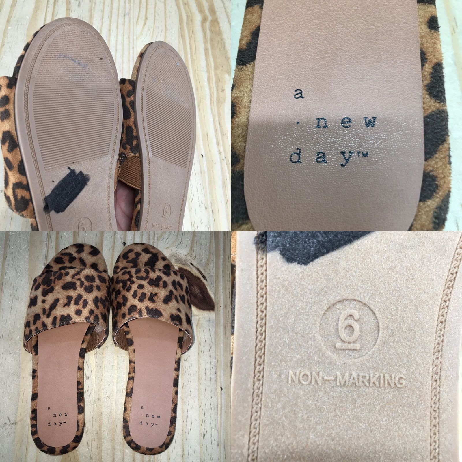 Vintage A New Day Sandals Womens 6 Slide Brown Cheetah Print Slip On Open Toe Flats NEW - Mens Womens Girls Boys Size US 6 / IT 36 - 9 Thumbnail