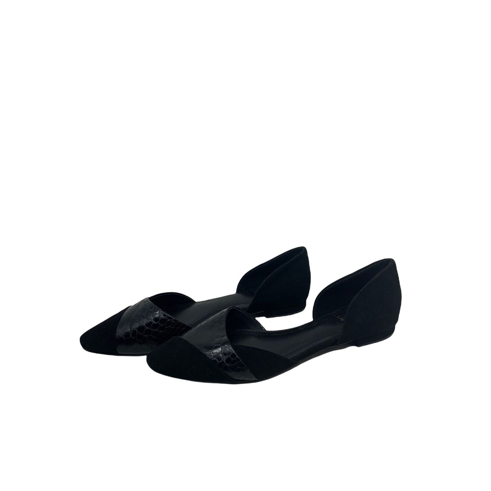 Vince Camuto Vince Camuto Black Suede & Leather Pointed Toe Flats 9.5 B Size US 9.5 / IT 39.5 - 7 Thumbnail