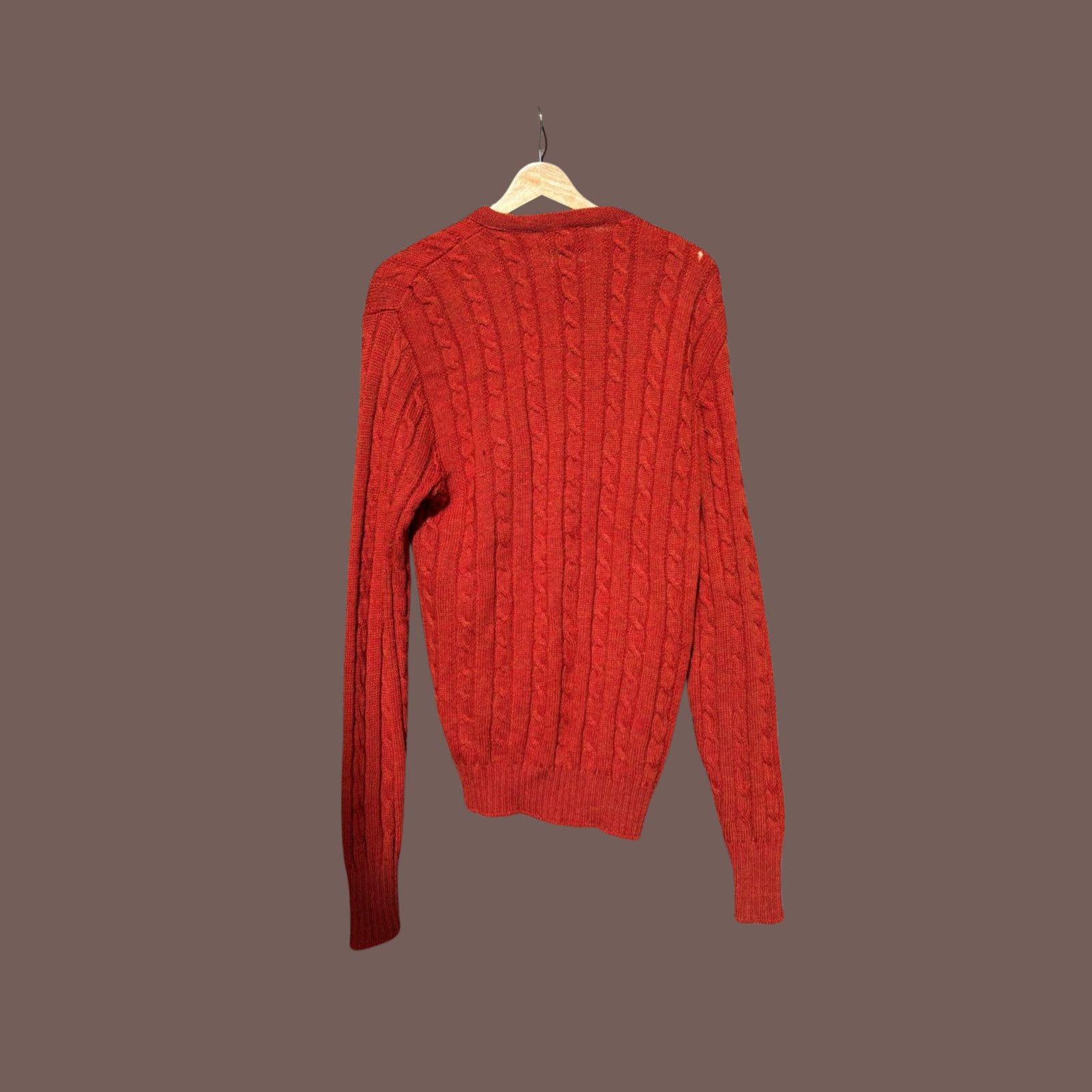 Jantzen VTG Wool Cardigan | Jantzen Rust Cable Knit USA 70s Size US XL / EU 56 / 4 - 2 Thumbnail