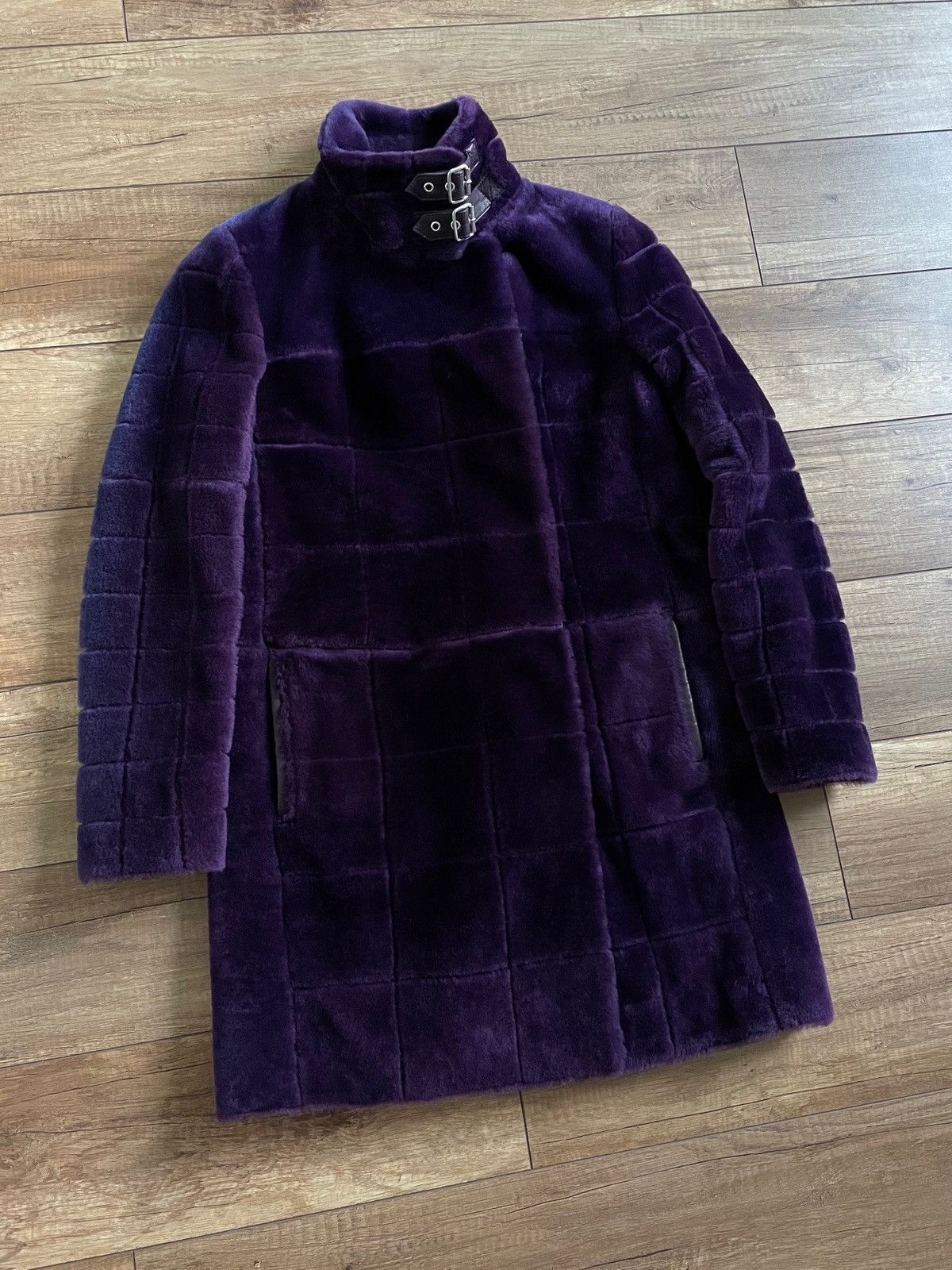 Escada Escada Purple Quilted Real Fur B-3 Long Jacket Coat Size M / US 6-8 / IT 42-44 - 1 Thumbnail