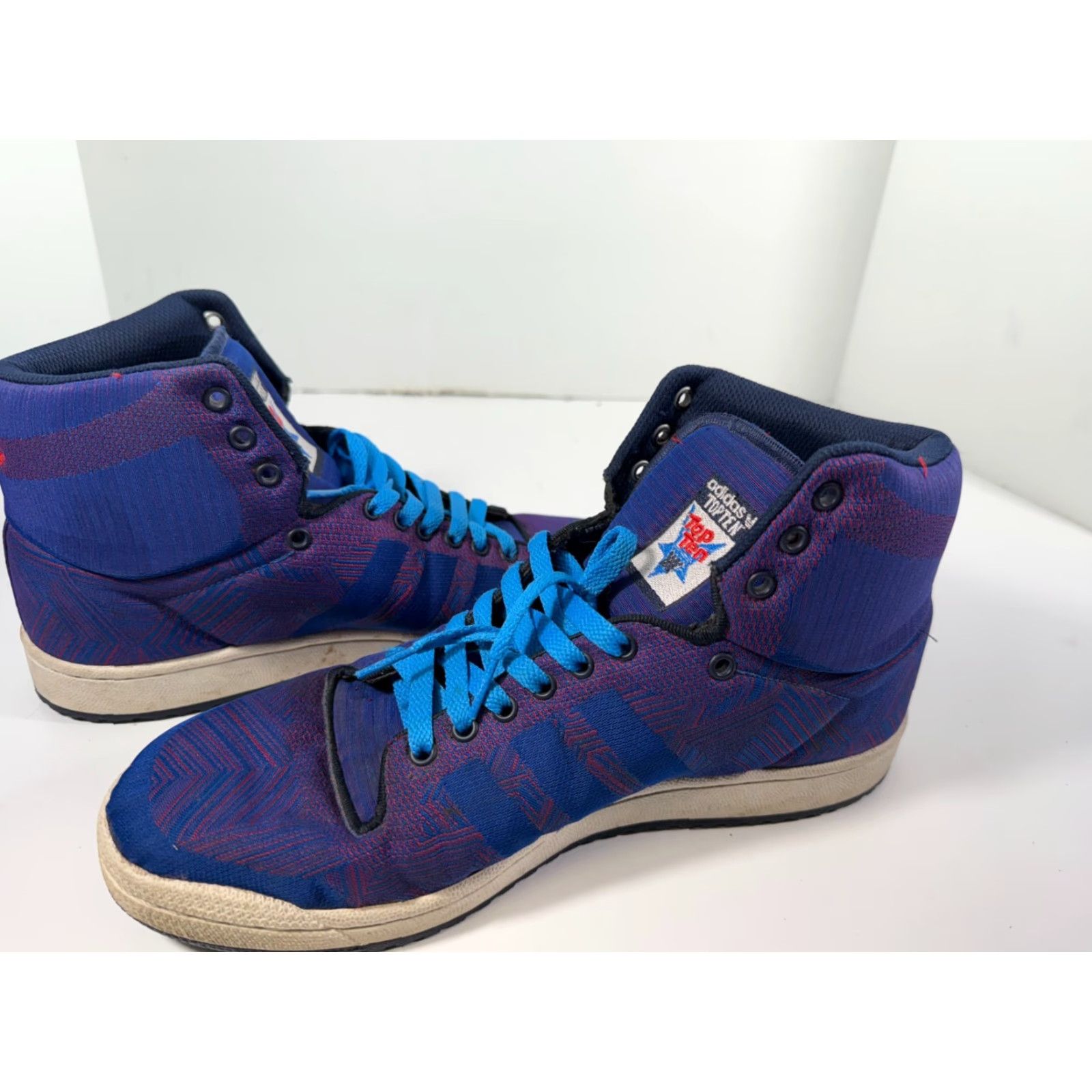 Adidas Adidas Top Ten Hi Woven Sneaker Shoes Mens 11 Purple Blue Lace-Up Size US L / EU 52-54 / 3 - 6 Thumbnail